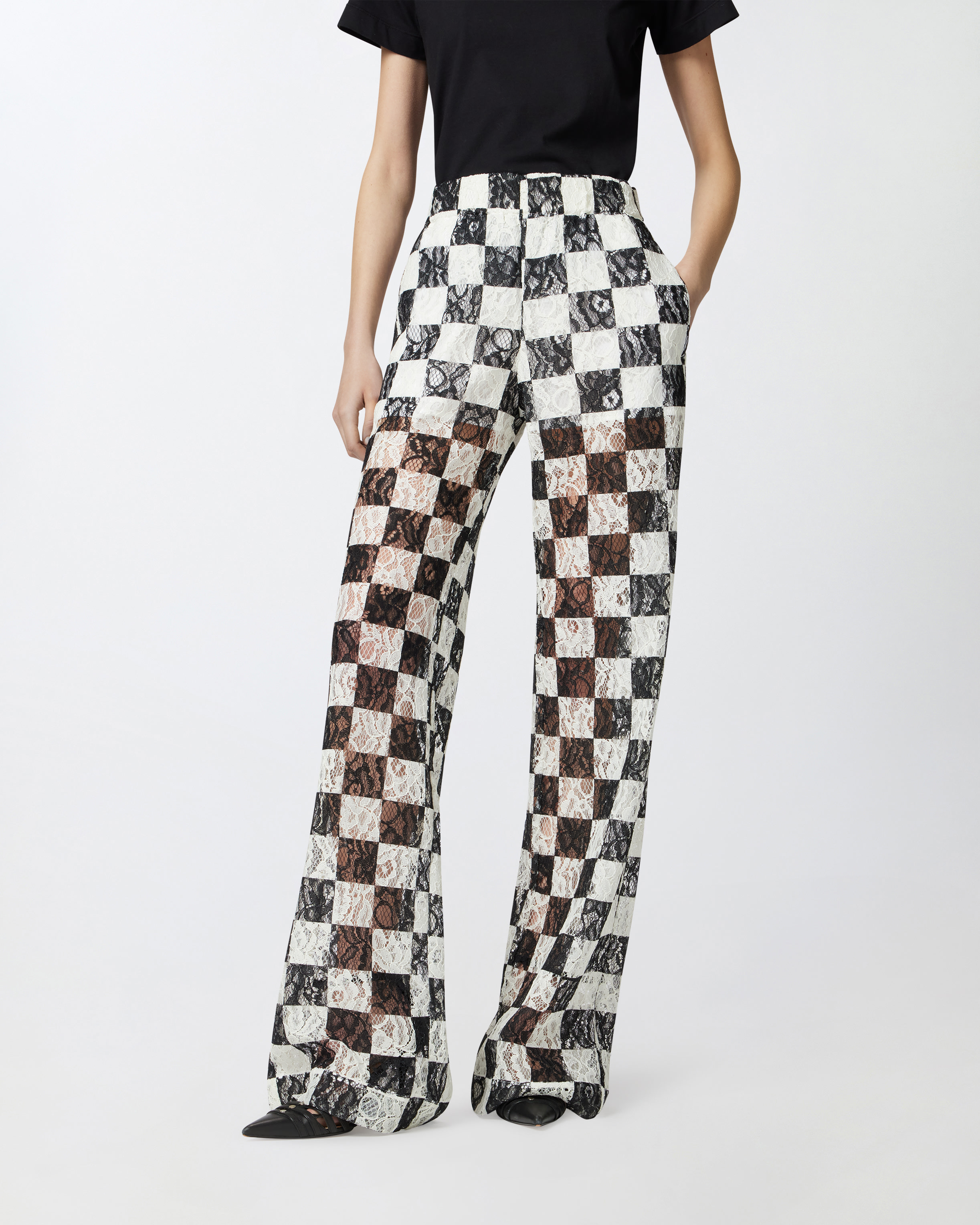 Pinko Percy Pants In Bianco/nero