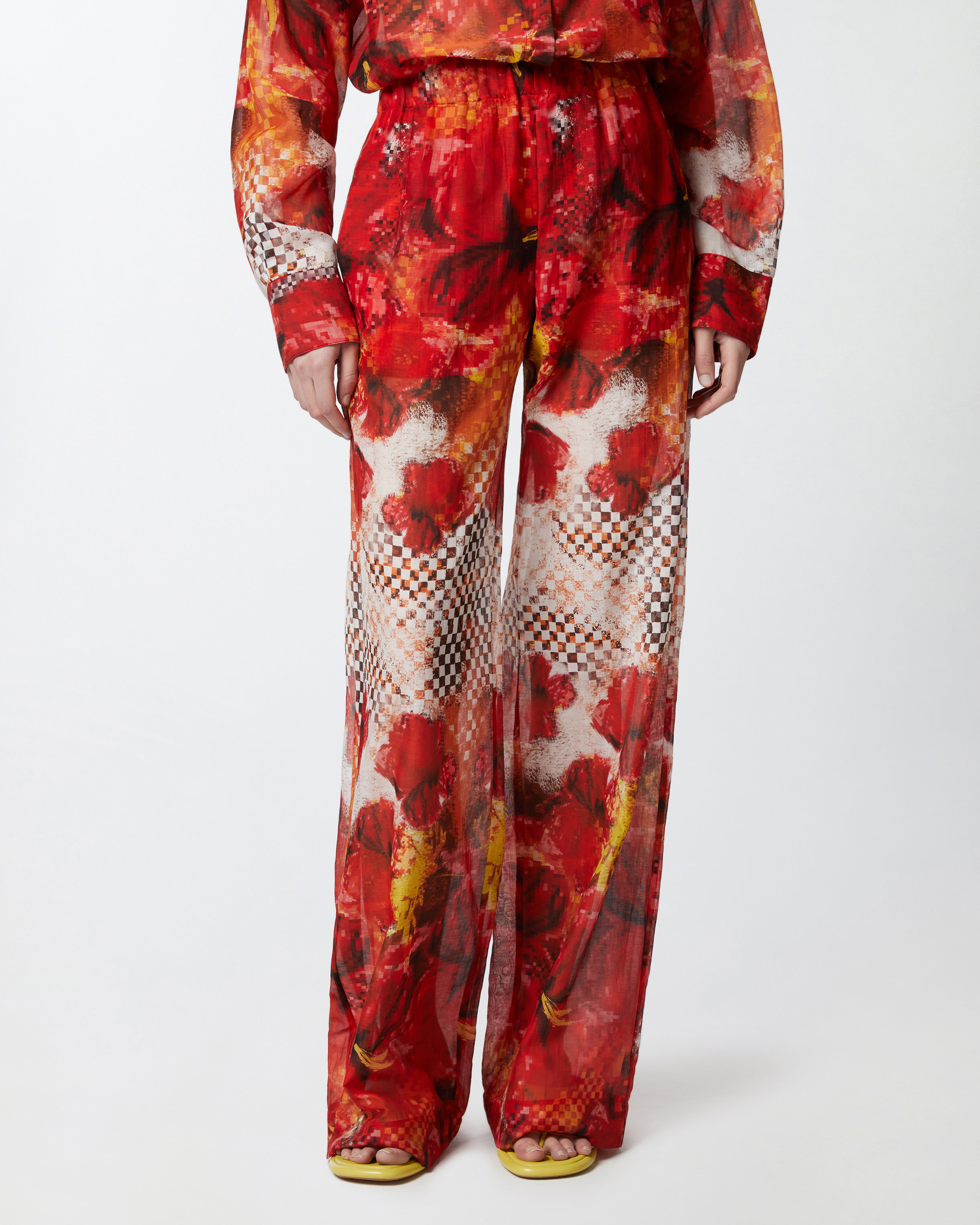 Pinko Christian Pants In Multicolour: Red/white