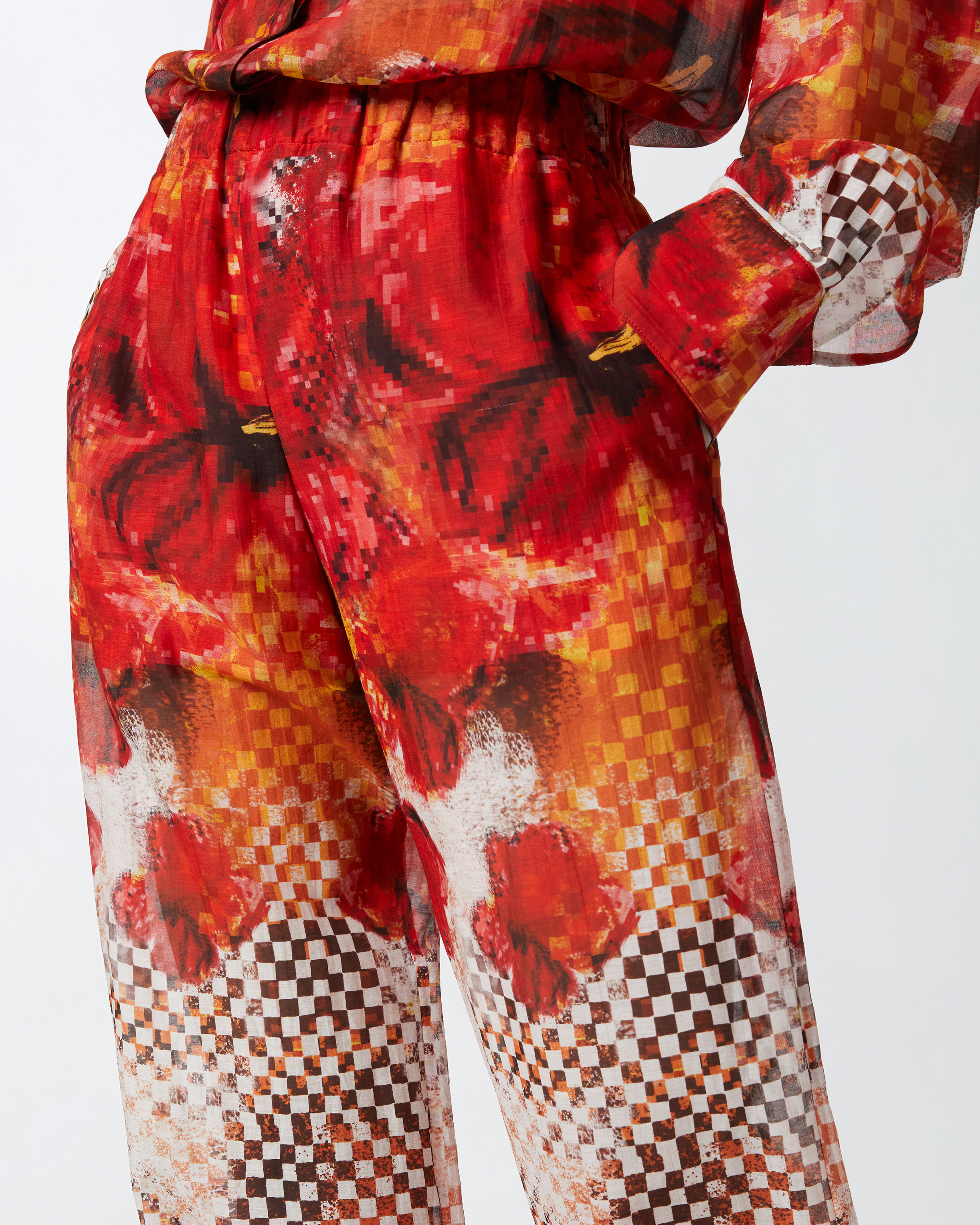 Pinko Christian Pants In Multicolour: Red/white
