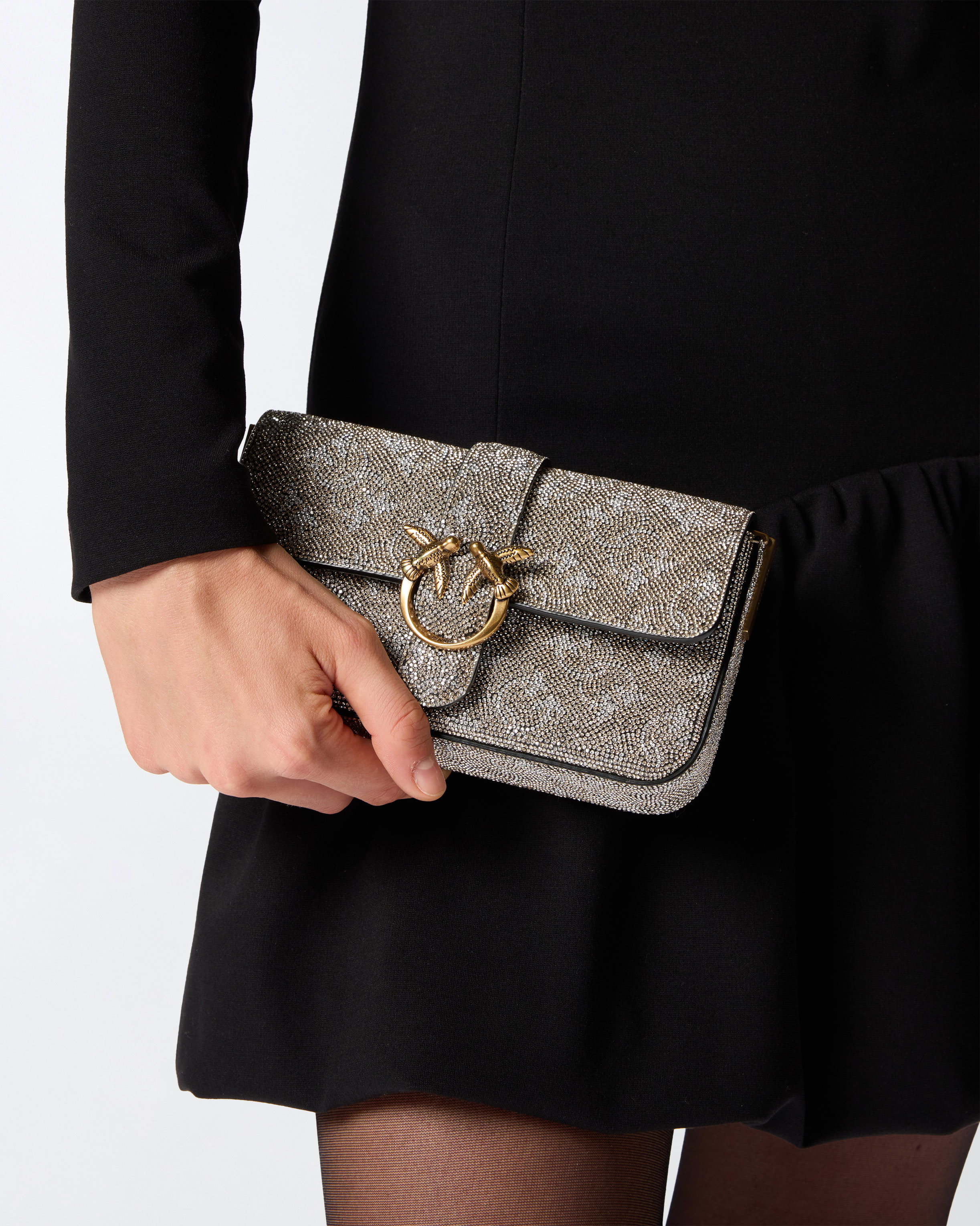 Кожаная сумка на плечо Baby Love Bag Slouchy с россыпью стразов 5