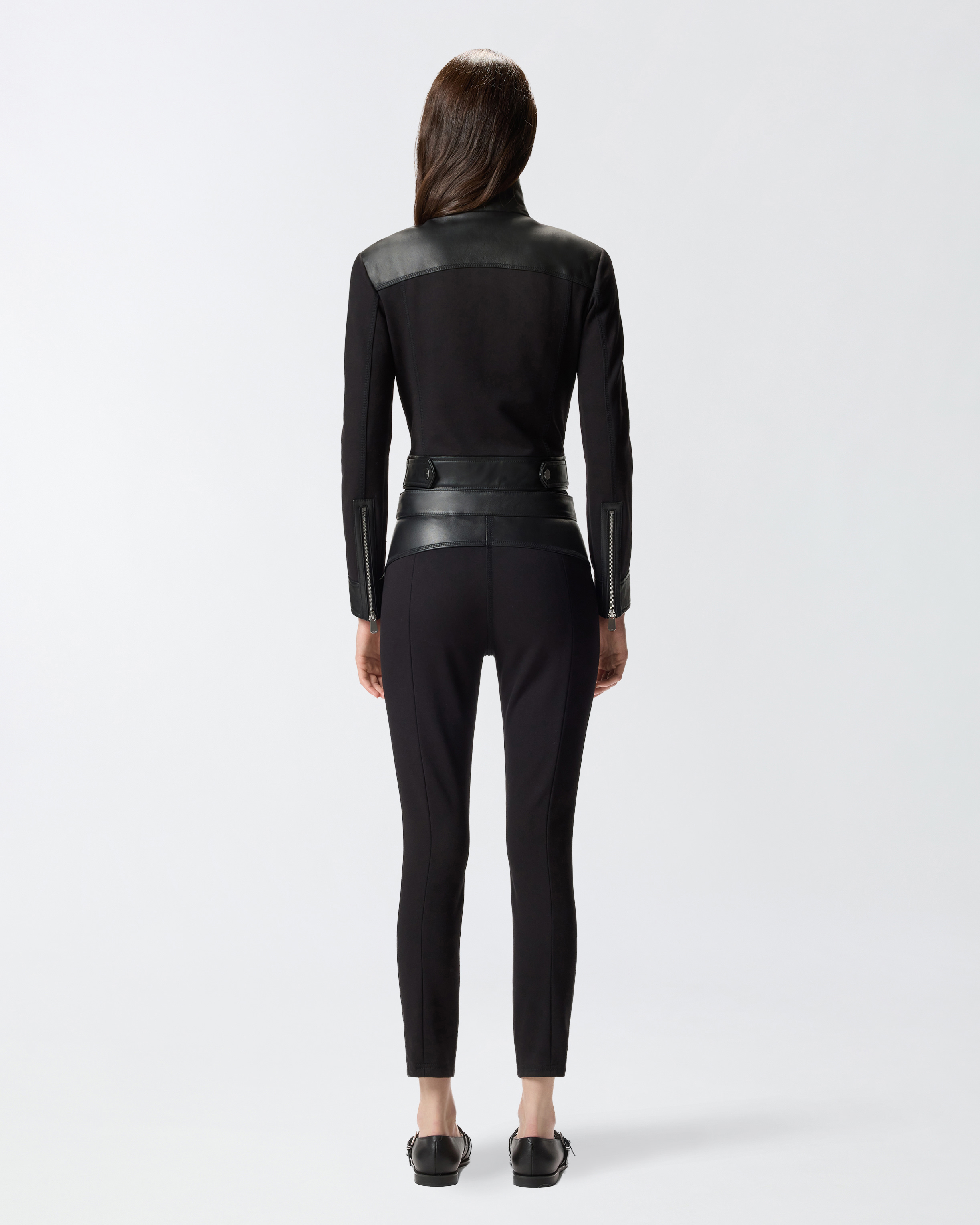 Pinko Long-sleeved Motorcycle Jacket In Black