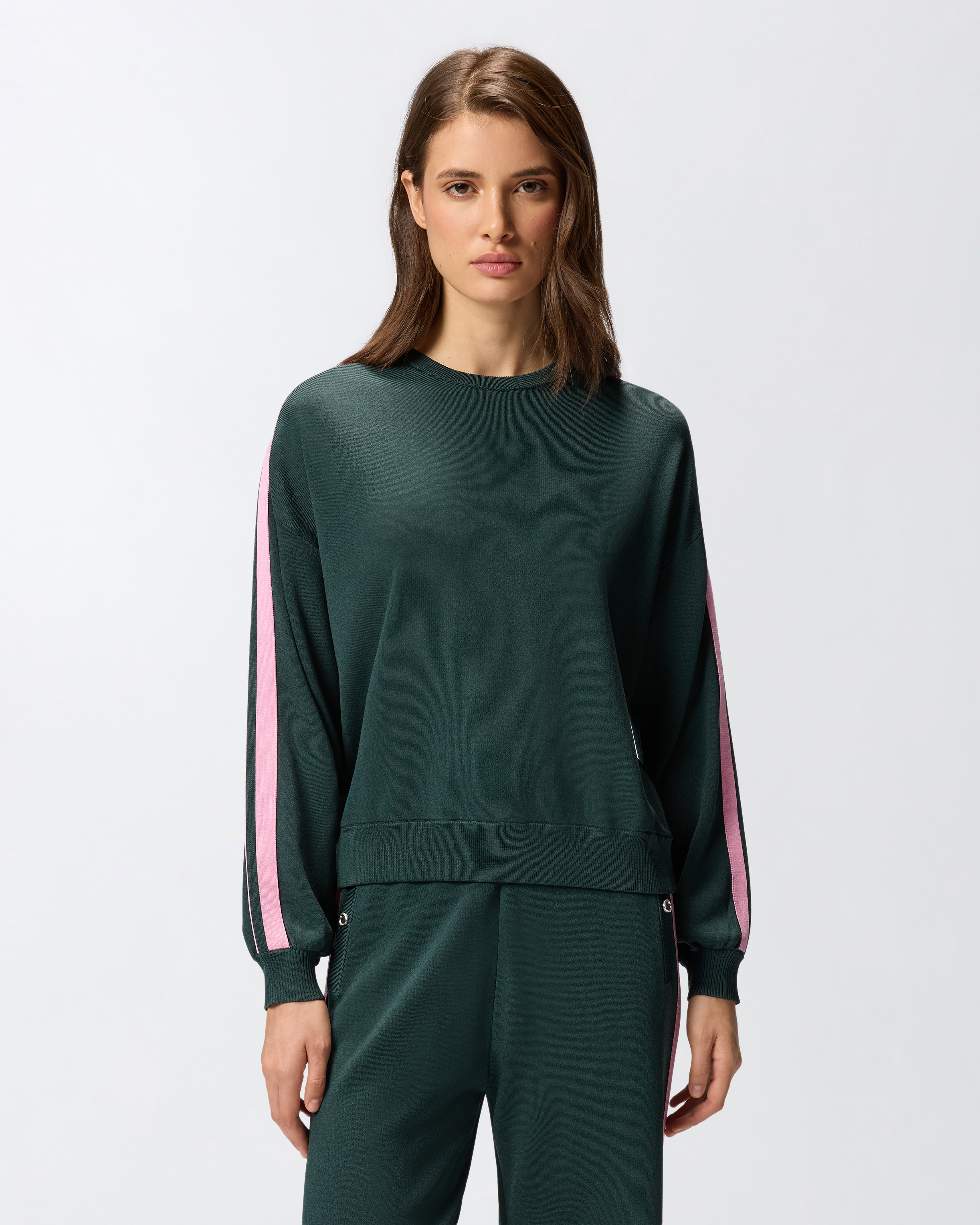 Sportliches Sweatshirt mit Logo Love Birds - Grün - large | Pinko 