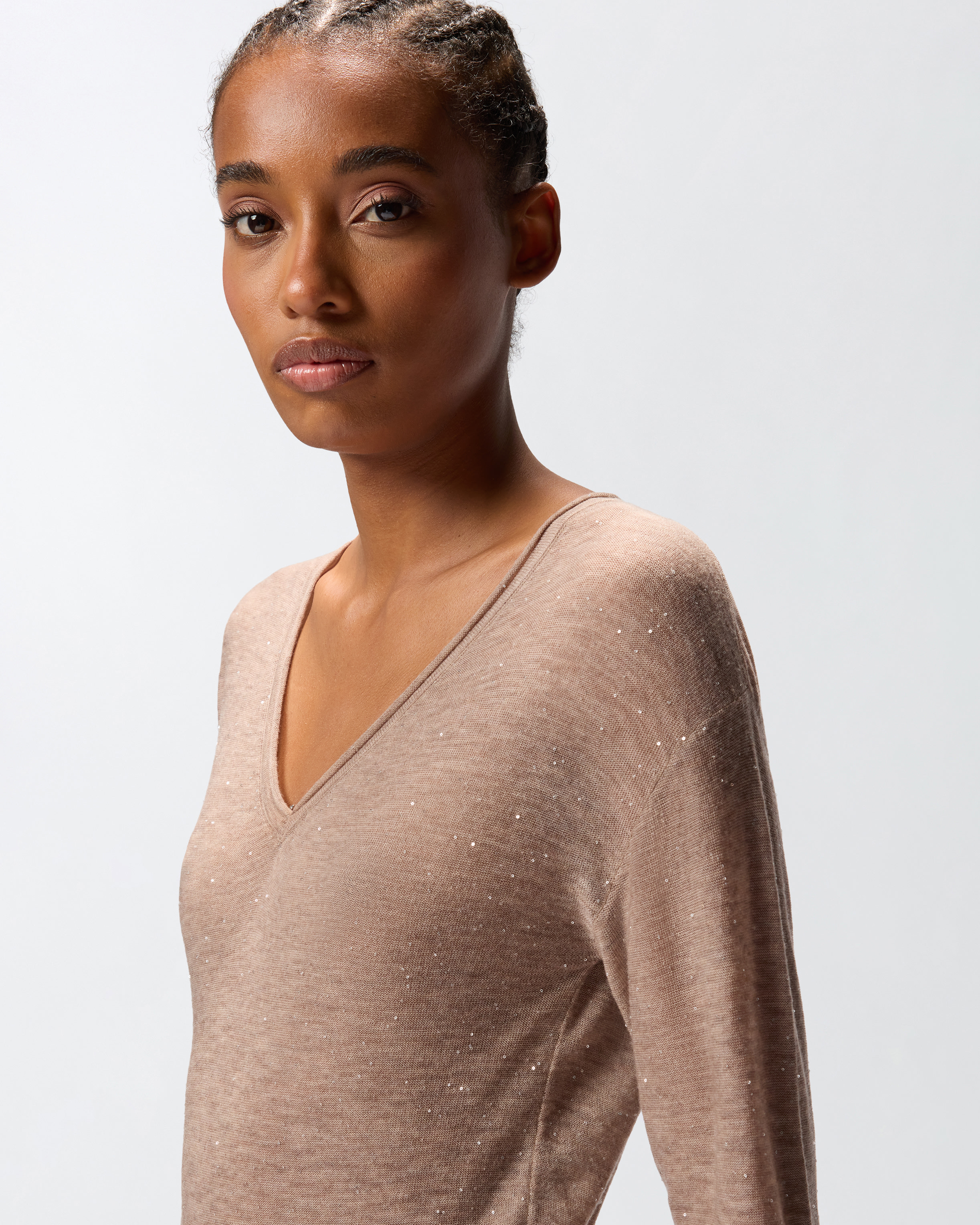 Jersey con cuello de pico y lentejuelas 3