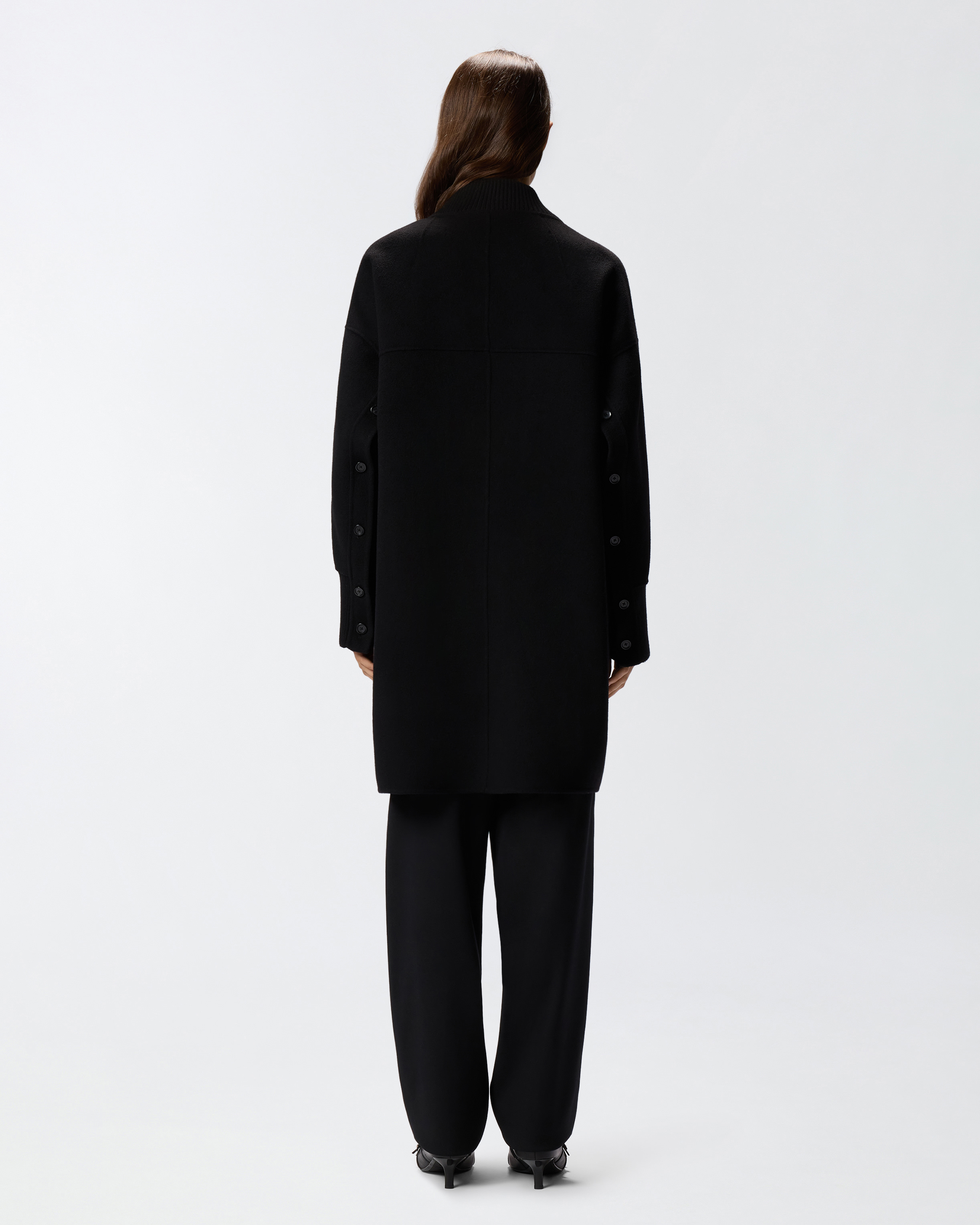 双层粗呢长大衣 2