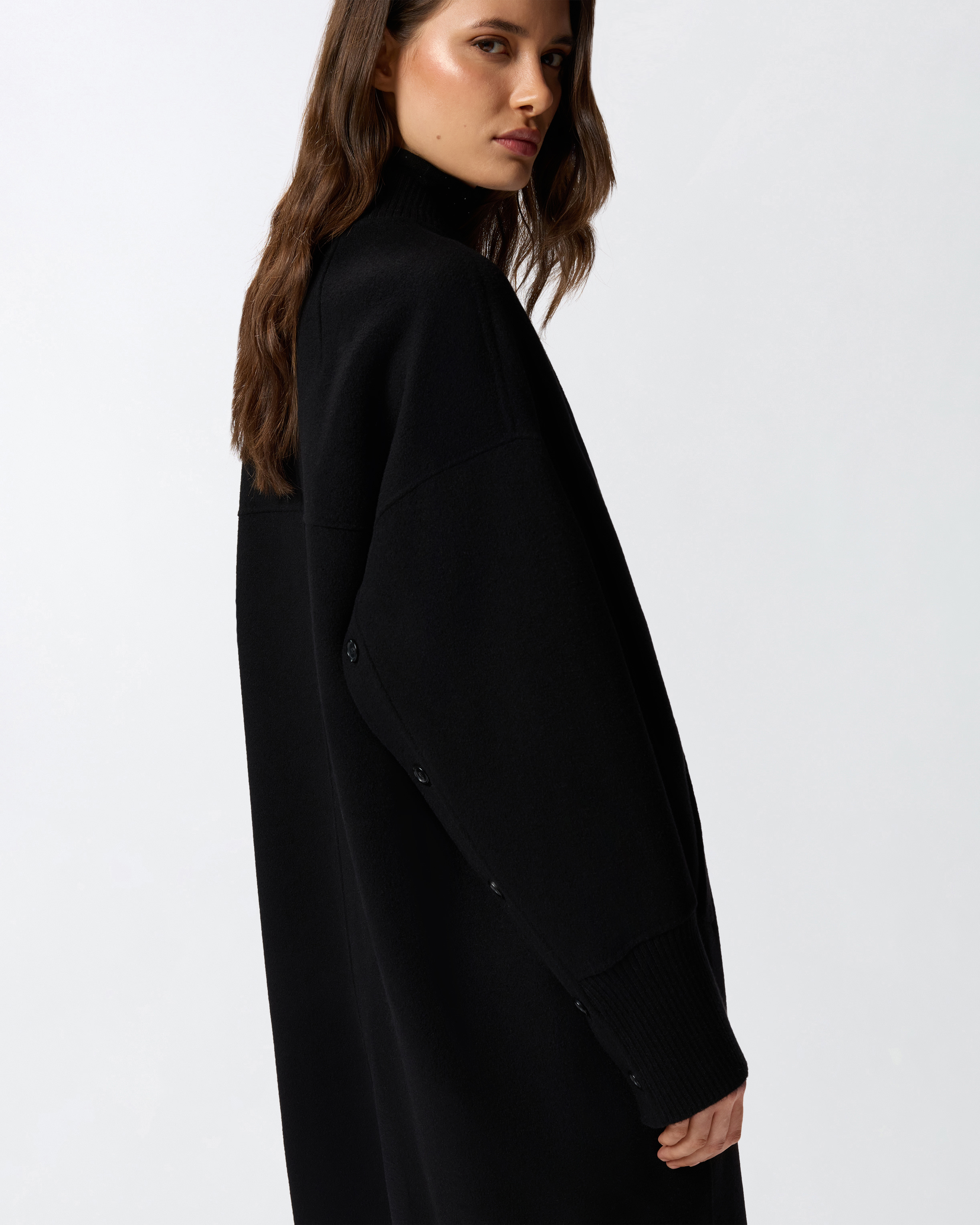 双层粗呢长大衣 3