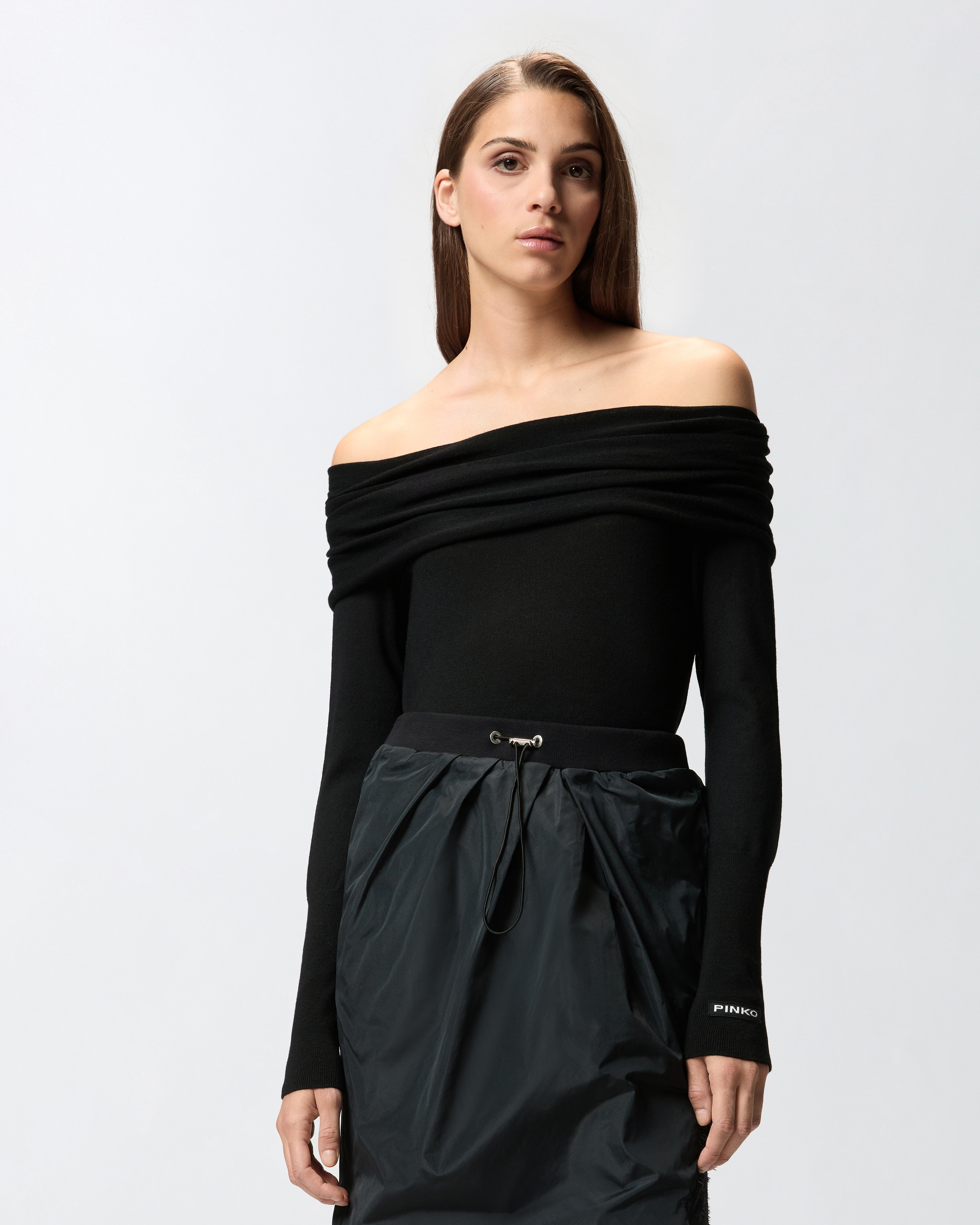 Pull à col châle - Noir - large | Pinko 