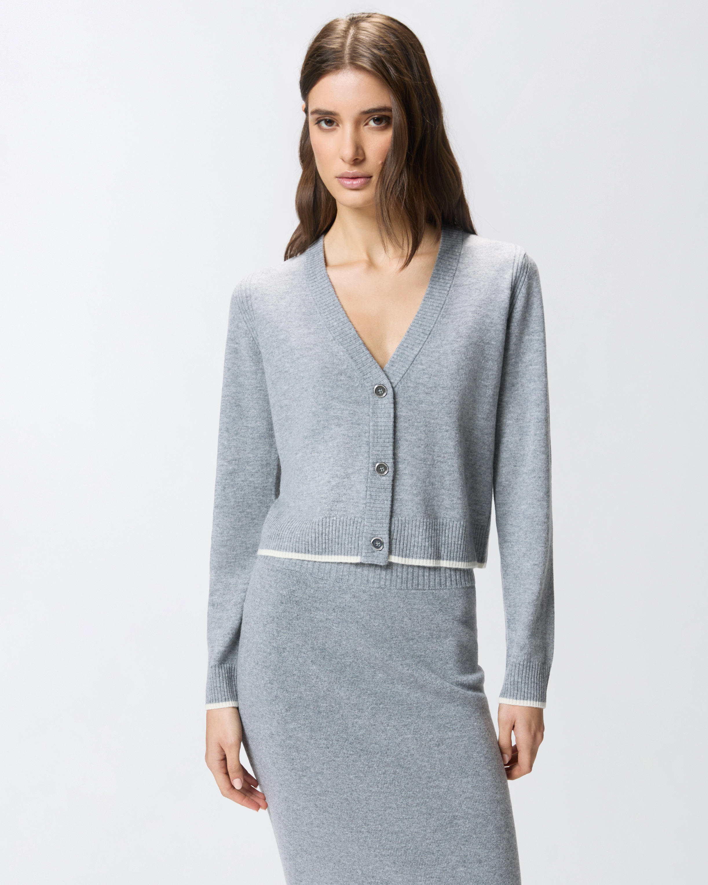 V-neck cardigan - Grey - large | Pinko 