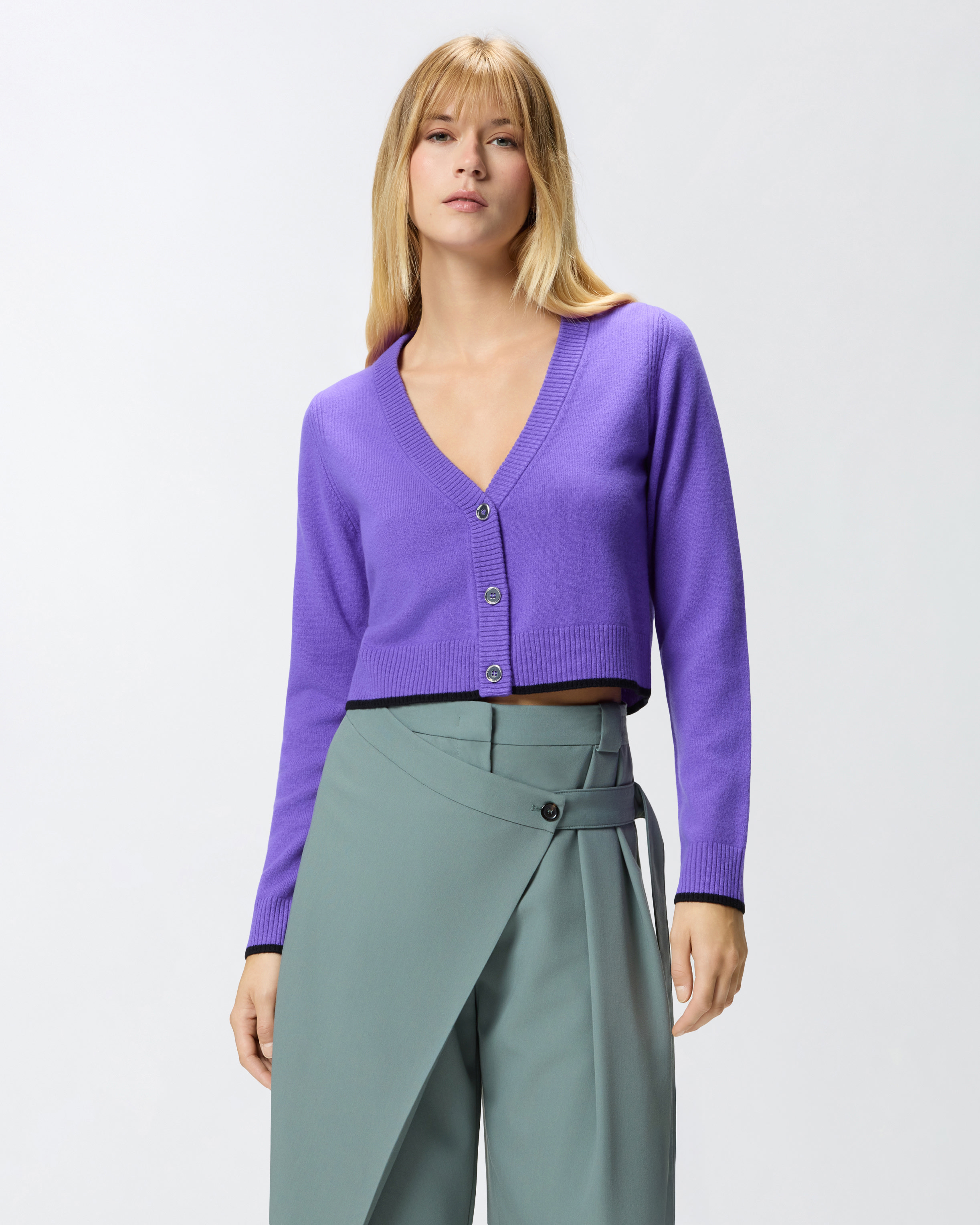 V-neck cardigan - Purple - large | Pinko 