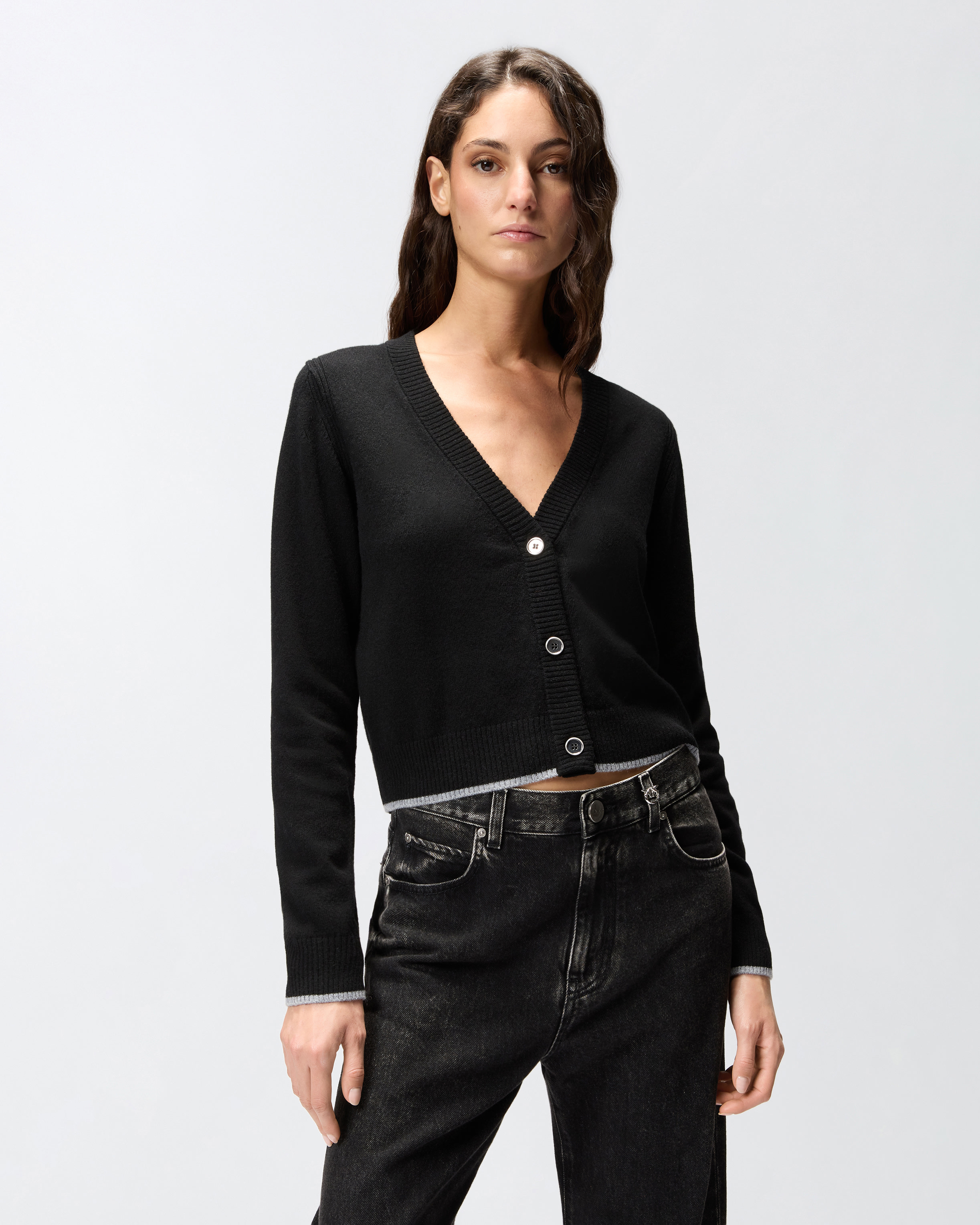 V-neck cardigan - Black - large | Pinko 