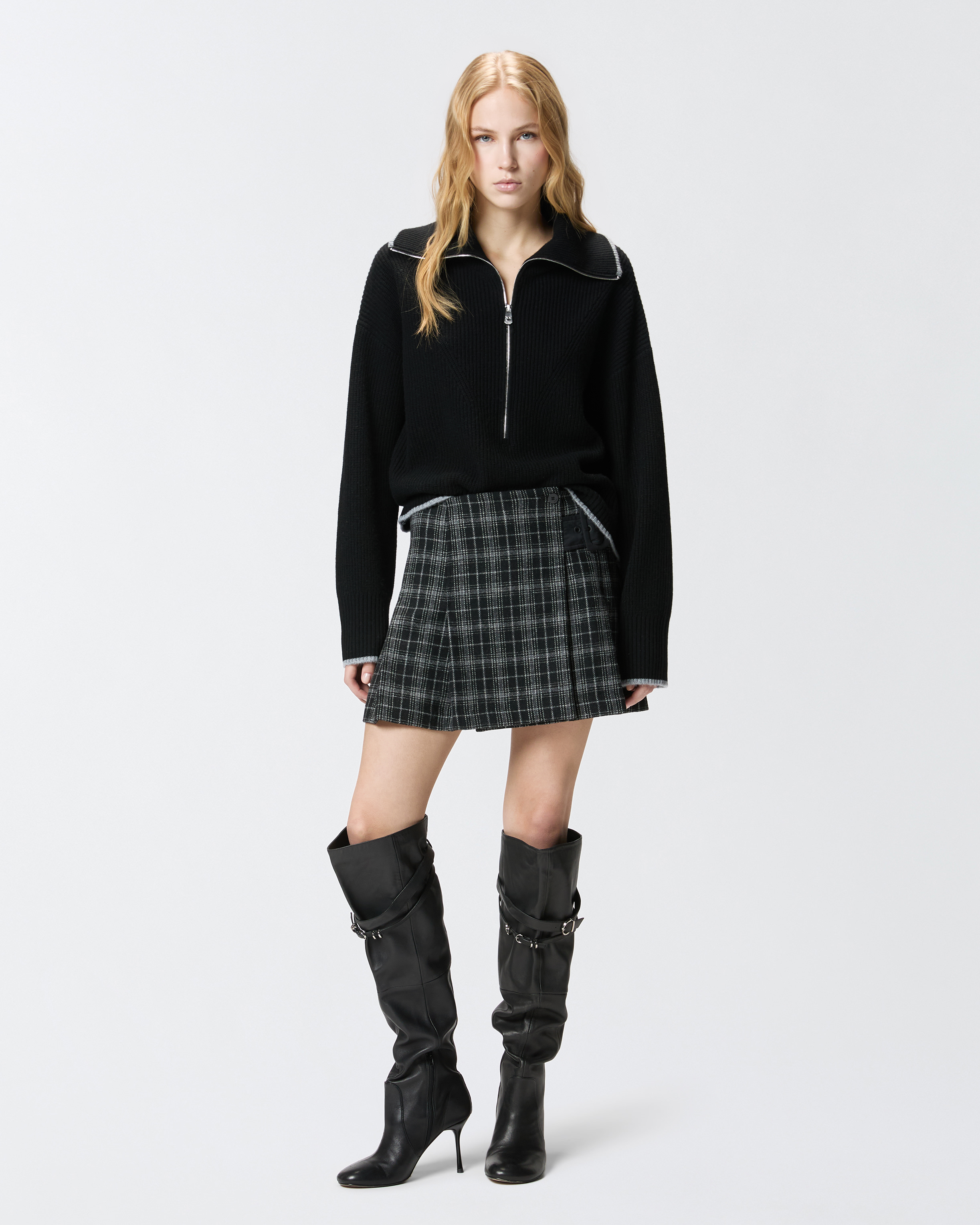 Pullover aus Wolle und Kaschmir mit Reißverschluss 1