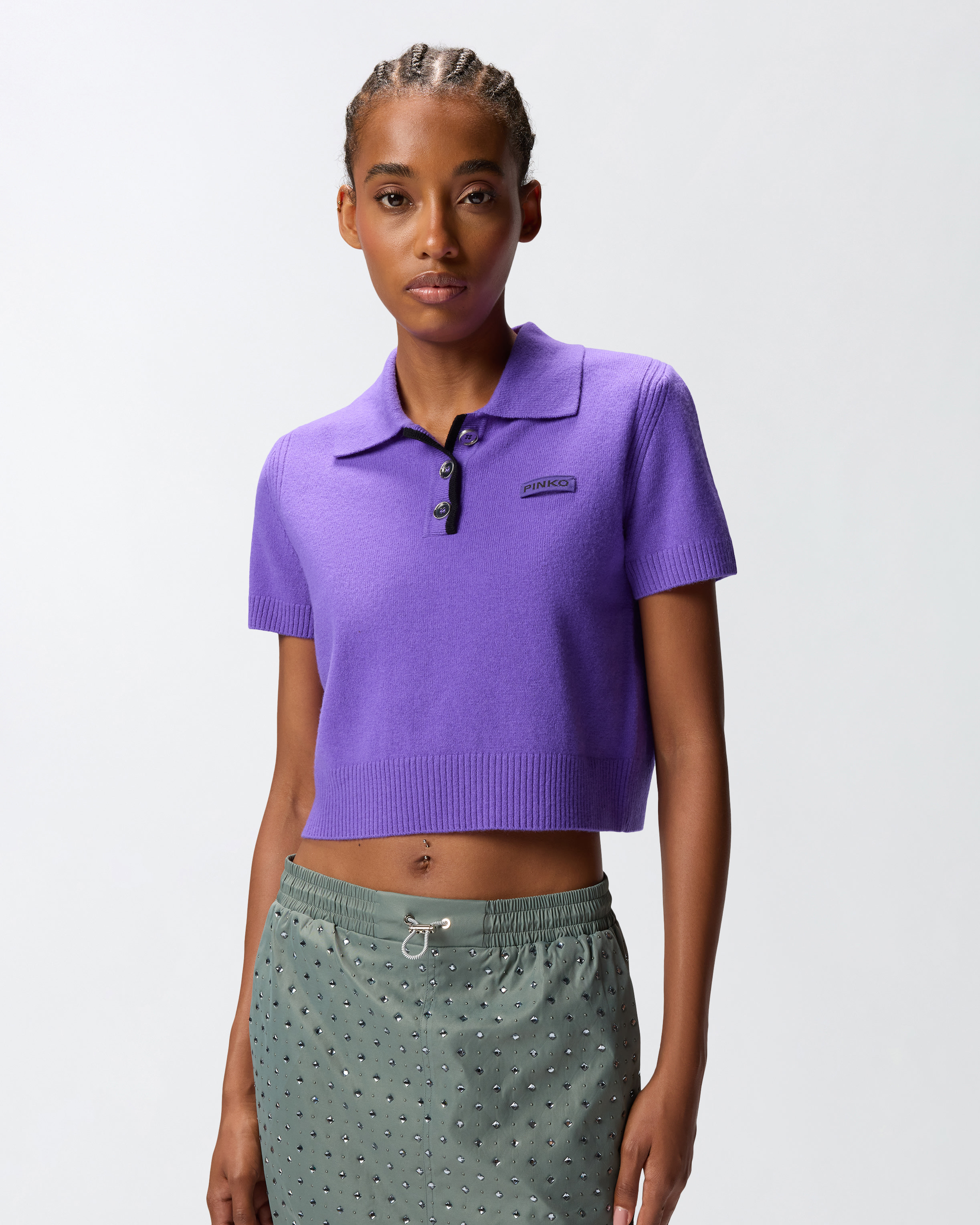 Maglia stile polo - Viola - large | Pinko 