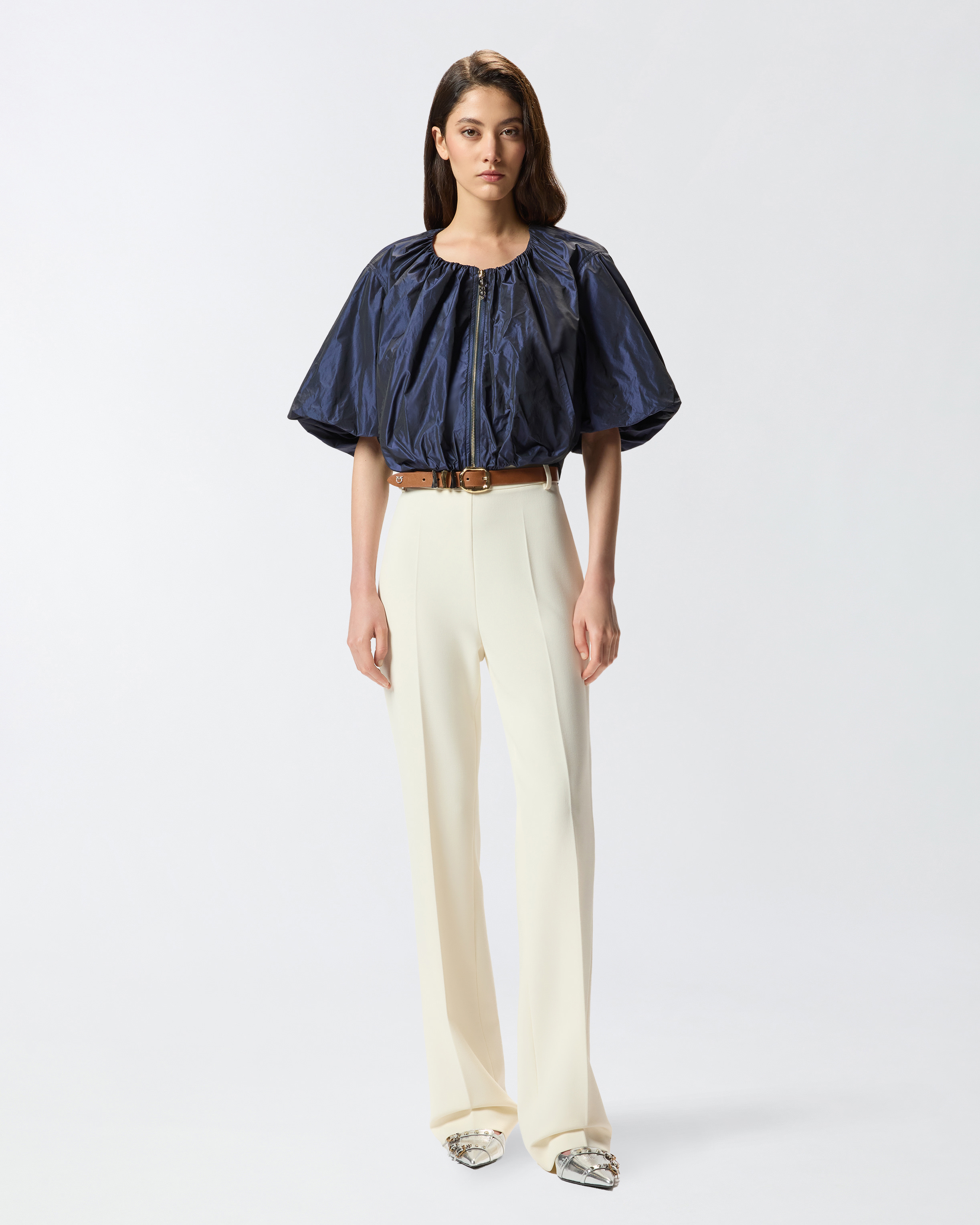 Pinko Puffed Bomber Jacket In Blue