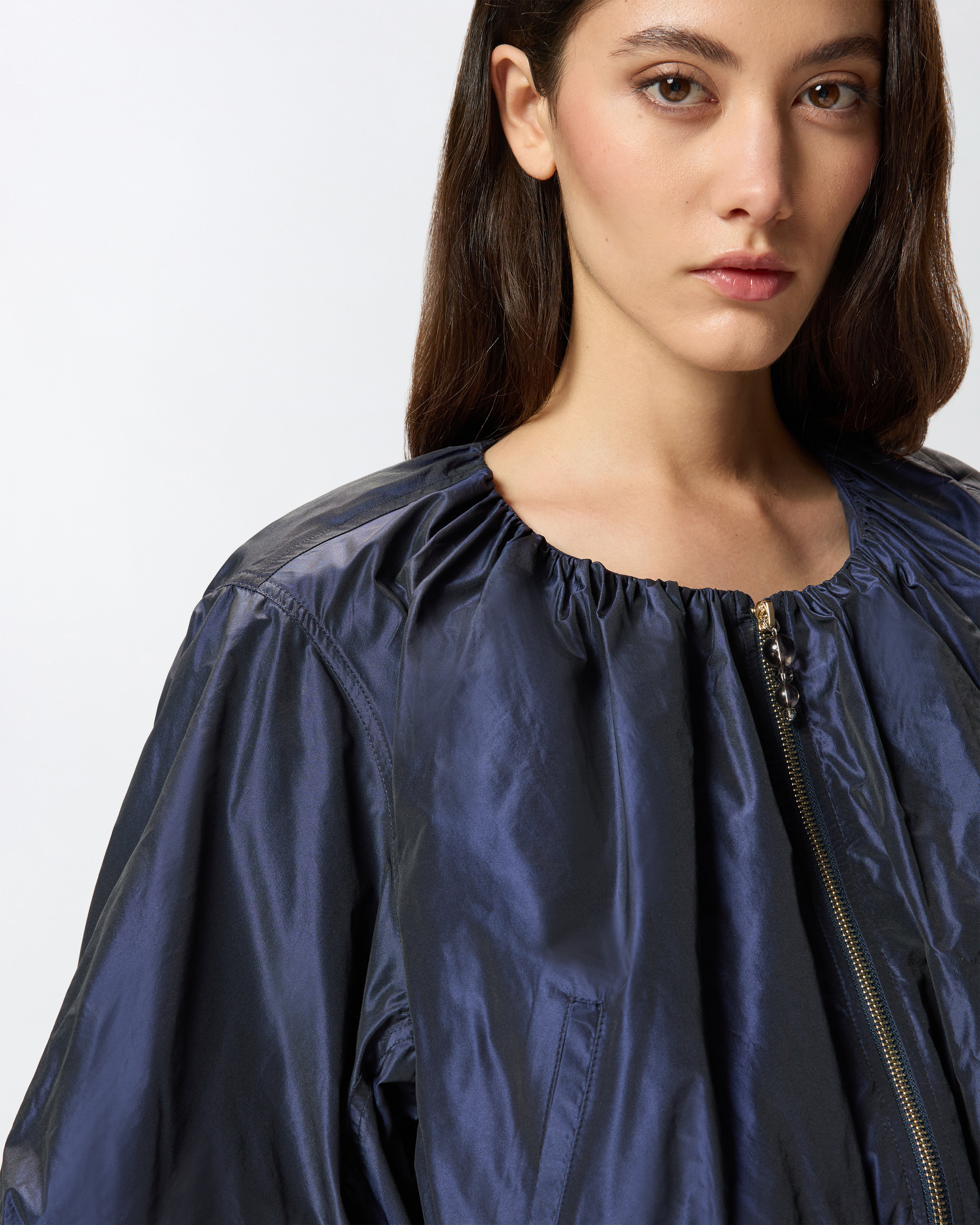 Pinko Puffed Bomber Jacket In Blue