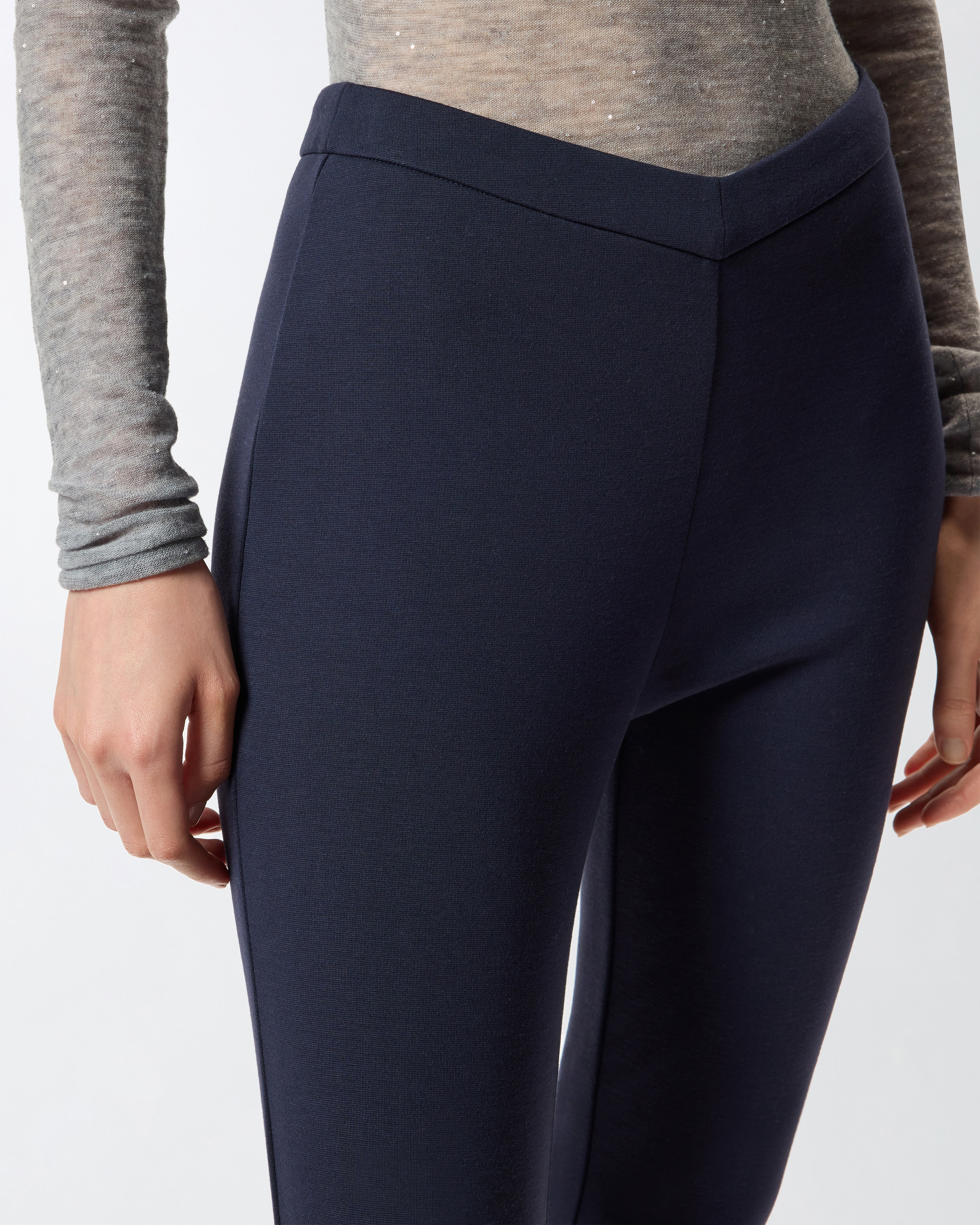 Pinko Fitted High-waisted Trousers In Blue