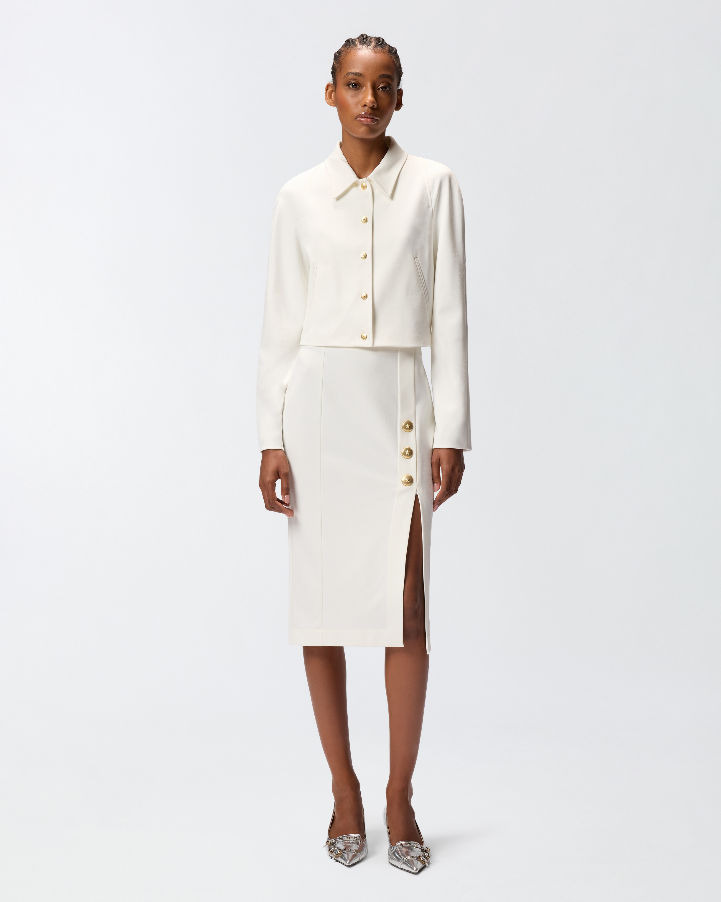 Punto Stoffa 针织铅笔半裙 - 白色 - large | Pinko 