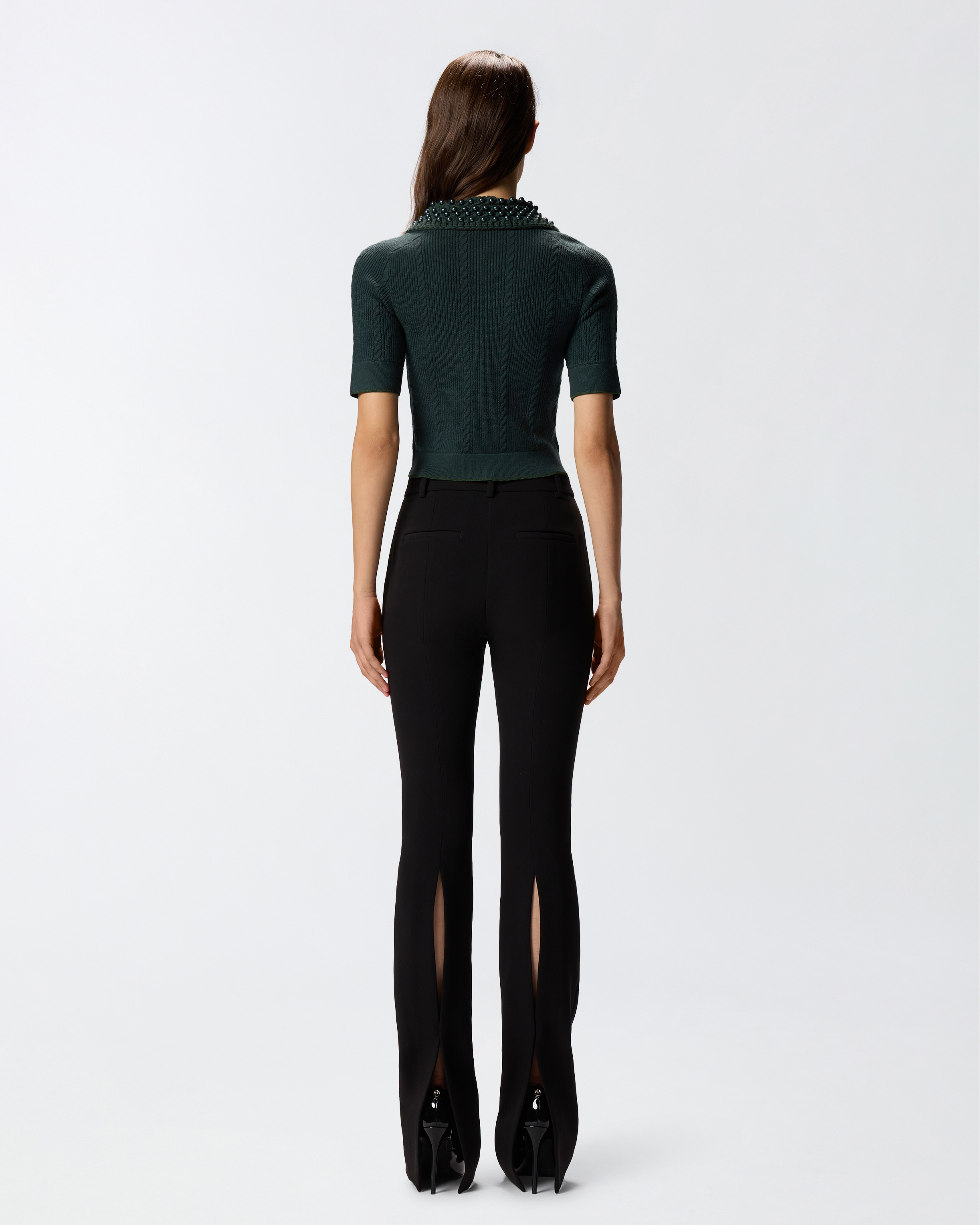 Pullover im Polo-Stil mit Perlen 2