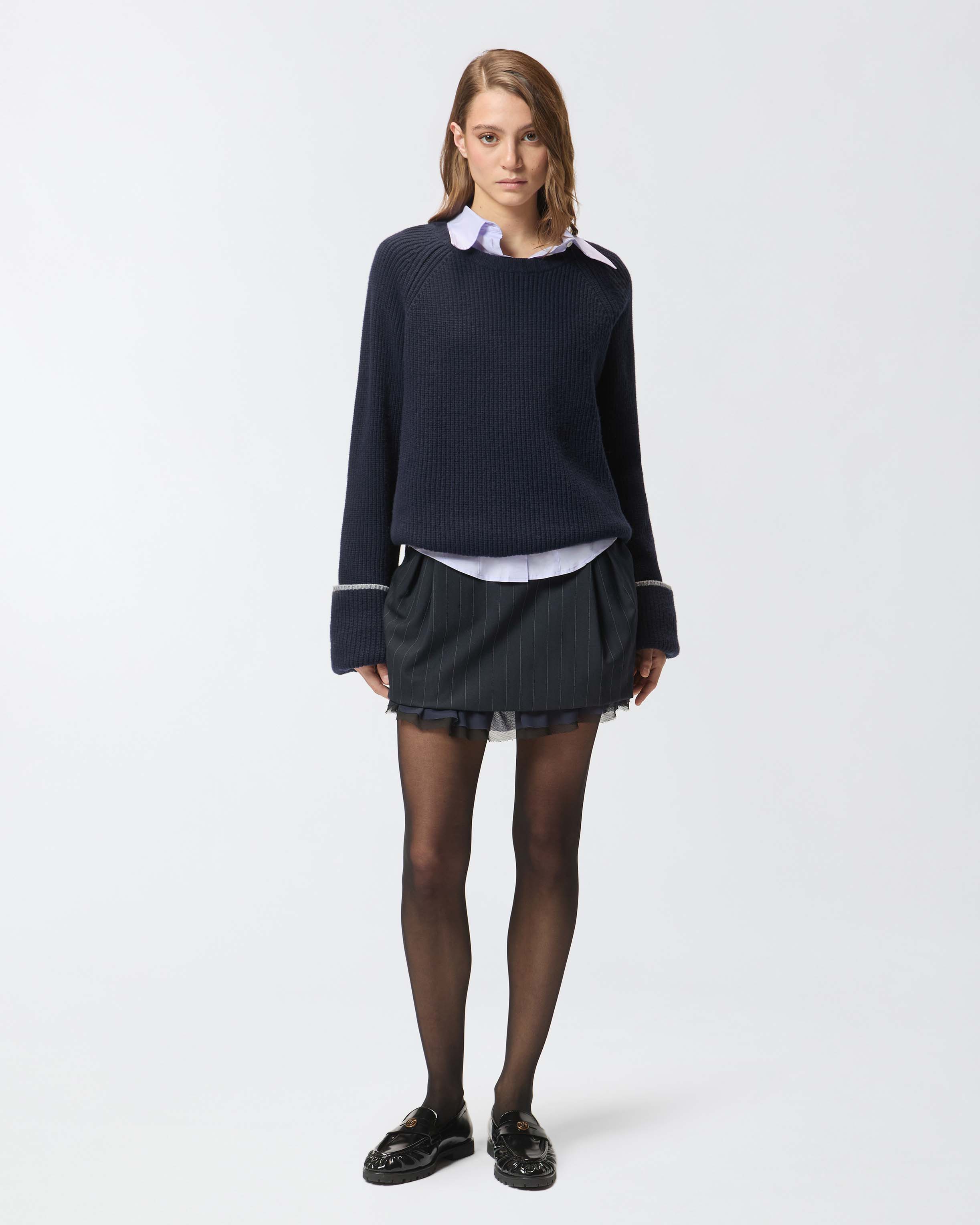 宽松圆领毛衣 1