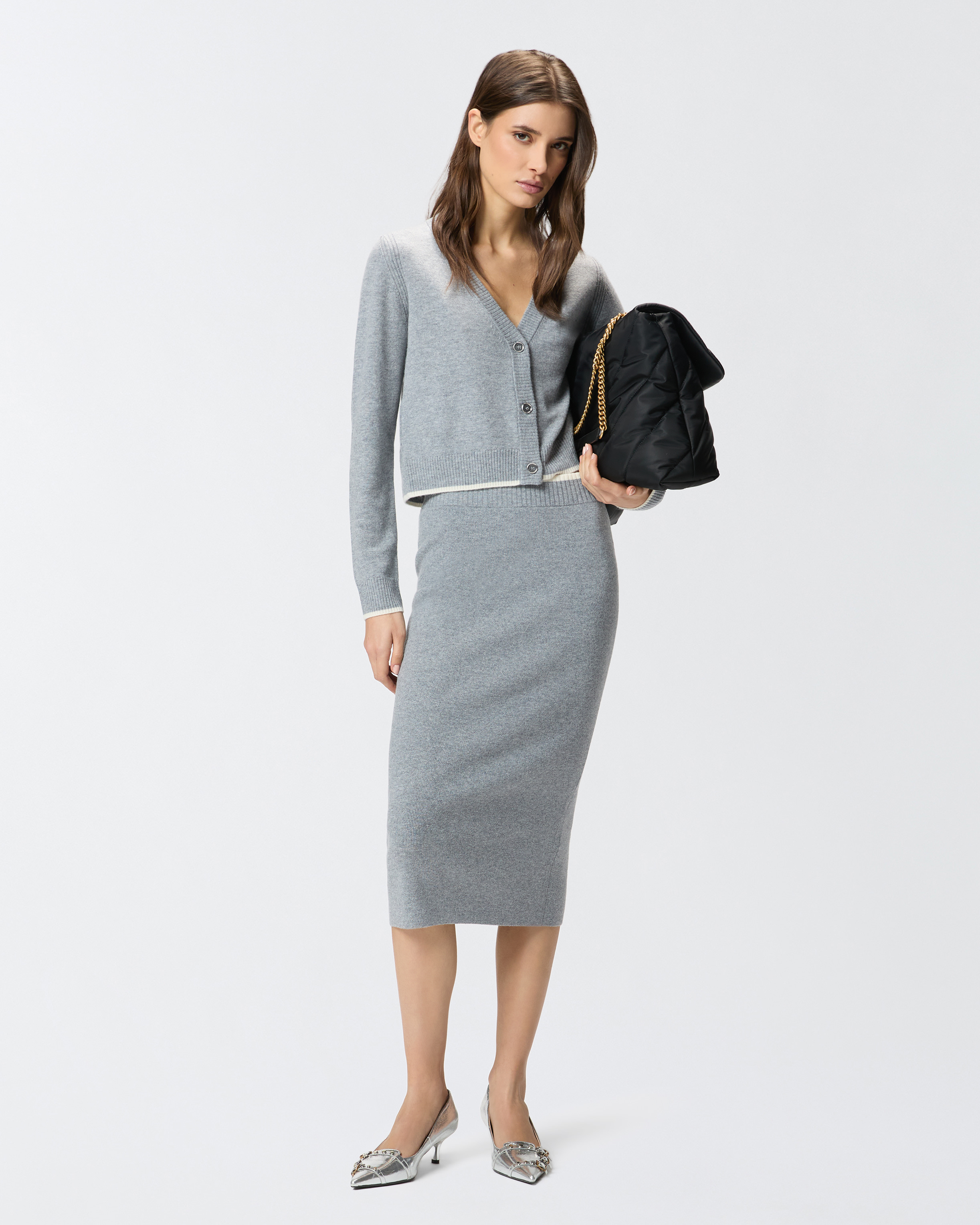 Bleistiftrock in Strick - Grau - large | Pinko 