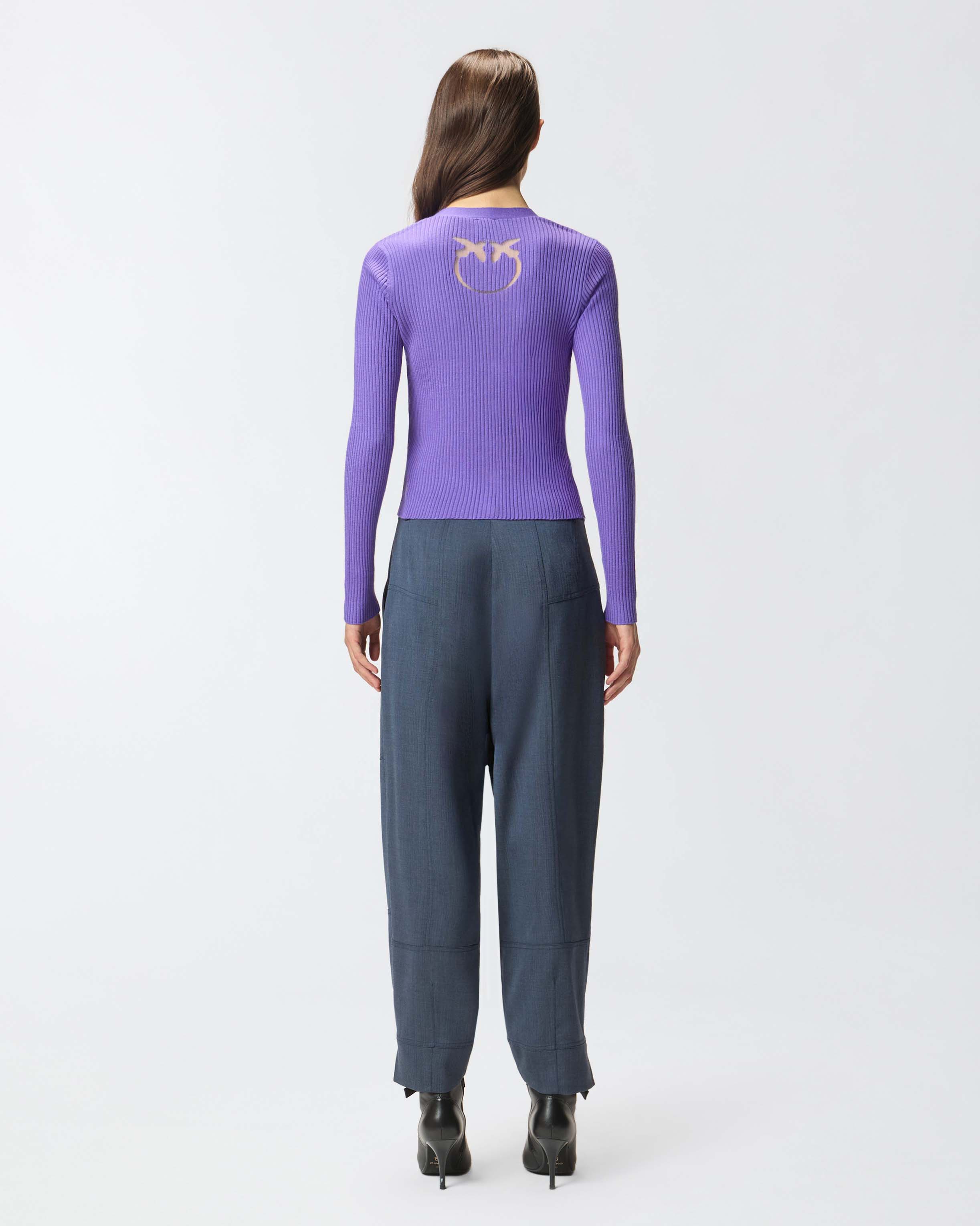 Love Birds 徽标细罗纹开衫 2