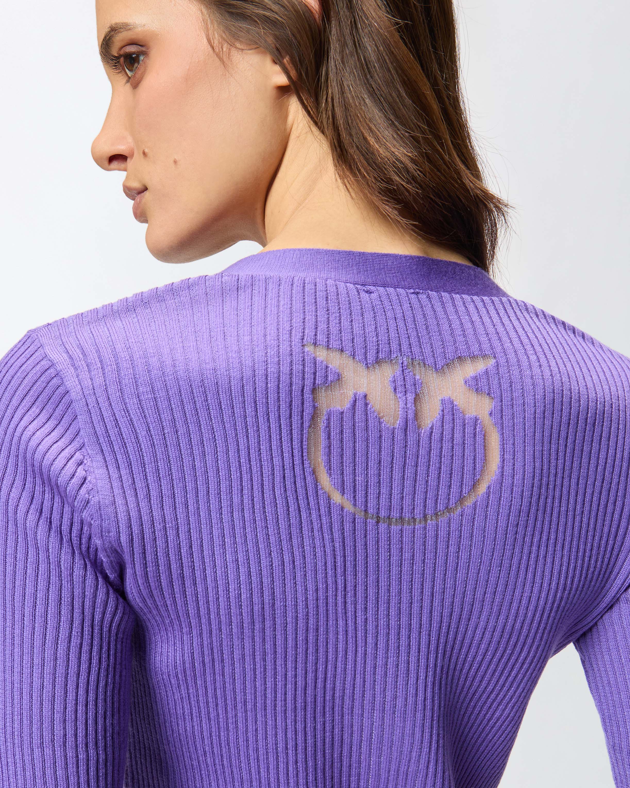 Love Birds 徽标细罗纹开衫 3