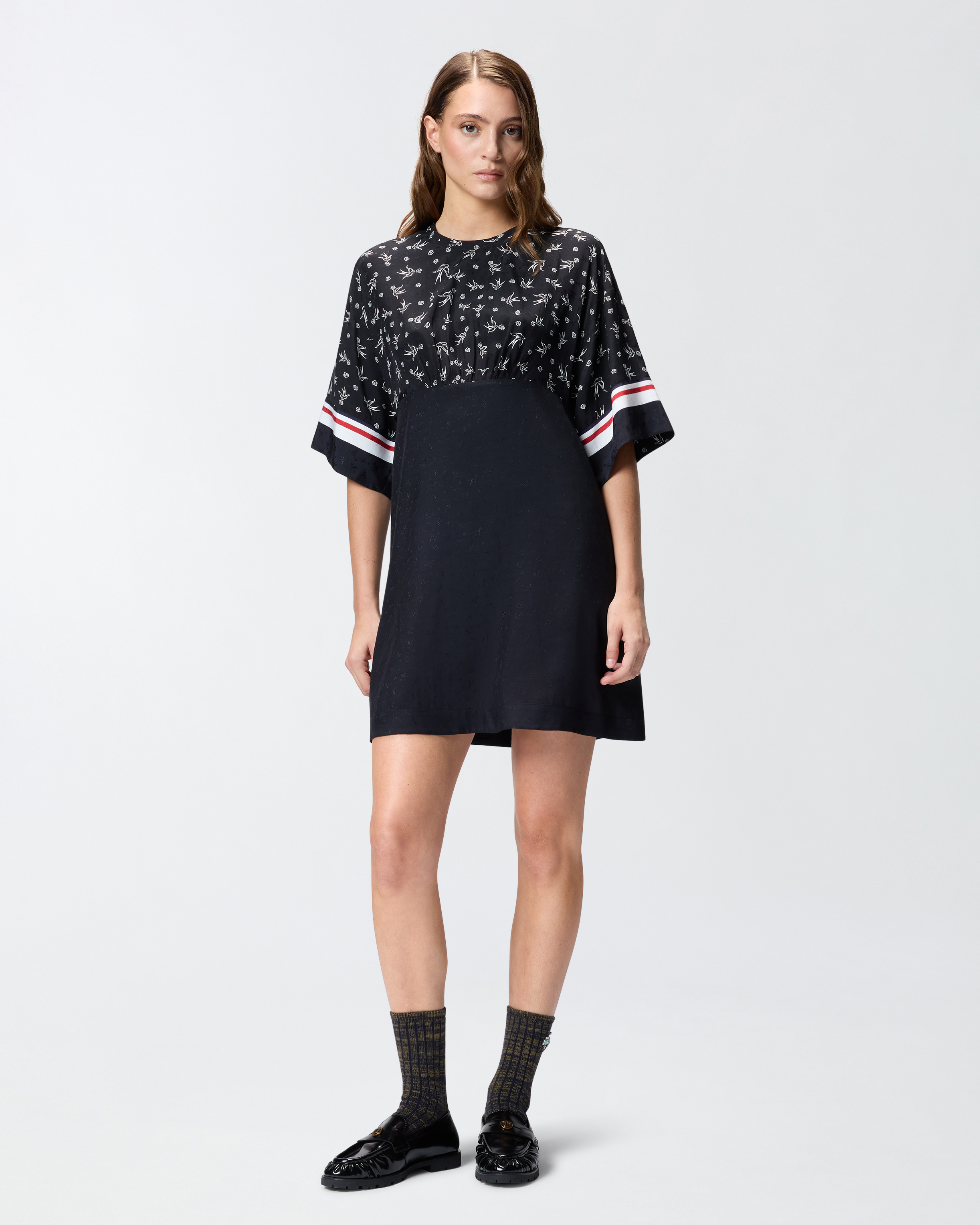 Robe imprimée en jacquard de viscose 1