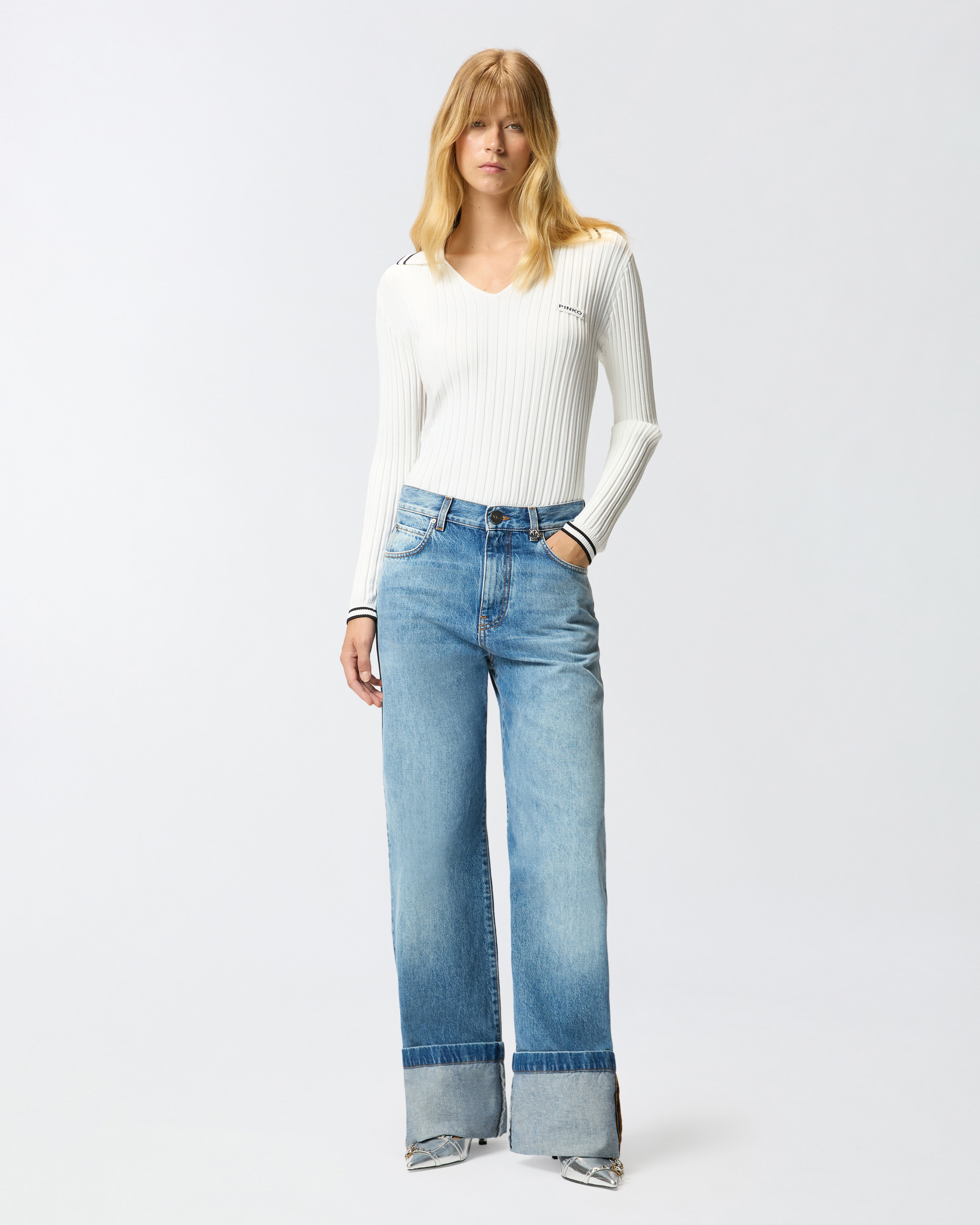 Vintage wide leg denim jeans PINKO → Shop Online