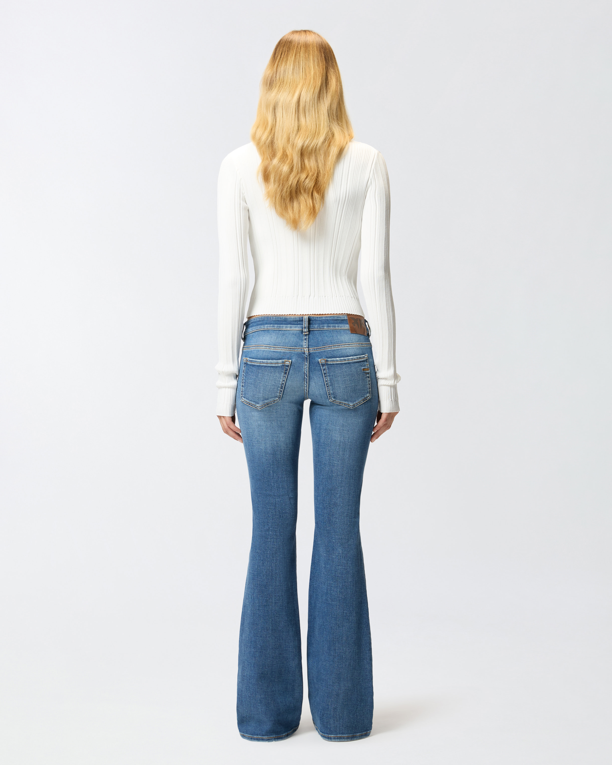 Pinko Flared Low-rise Jeans In Blue