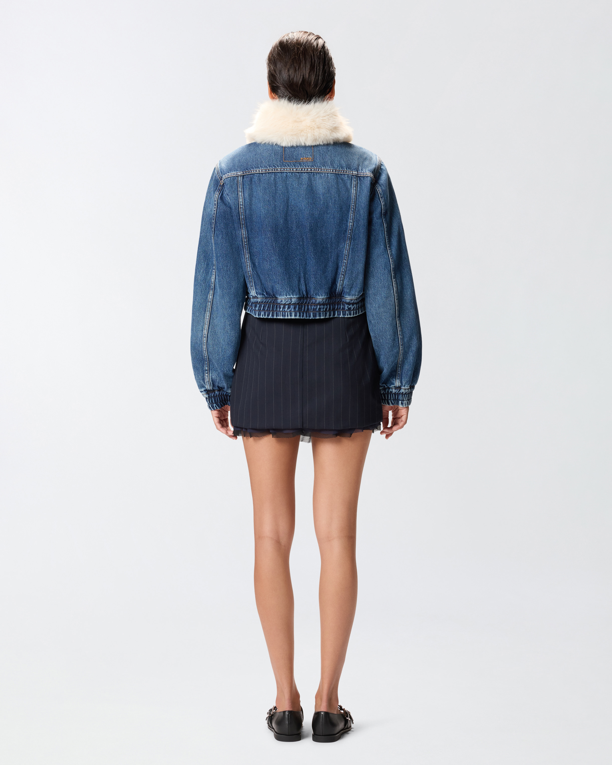 Veste camionneur en denim à col doux 2