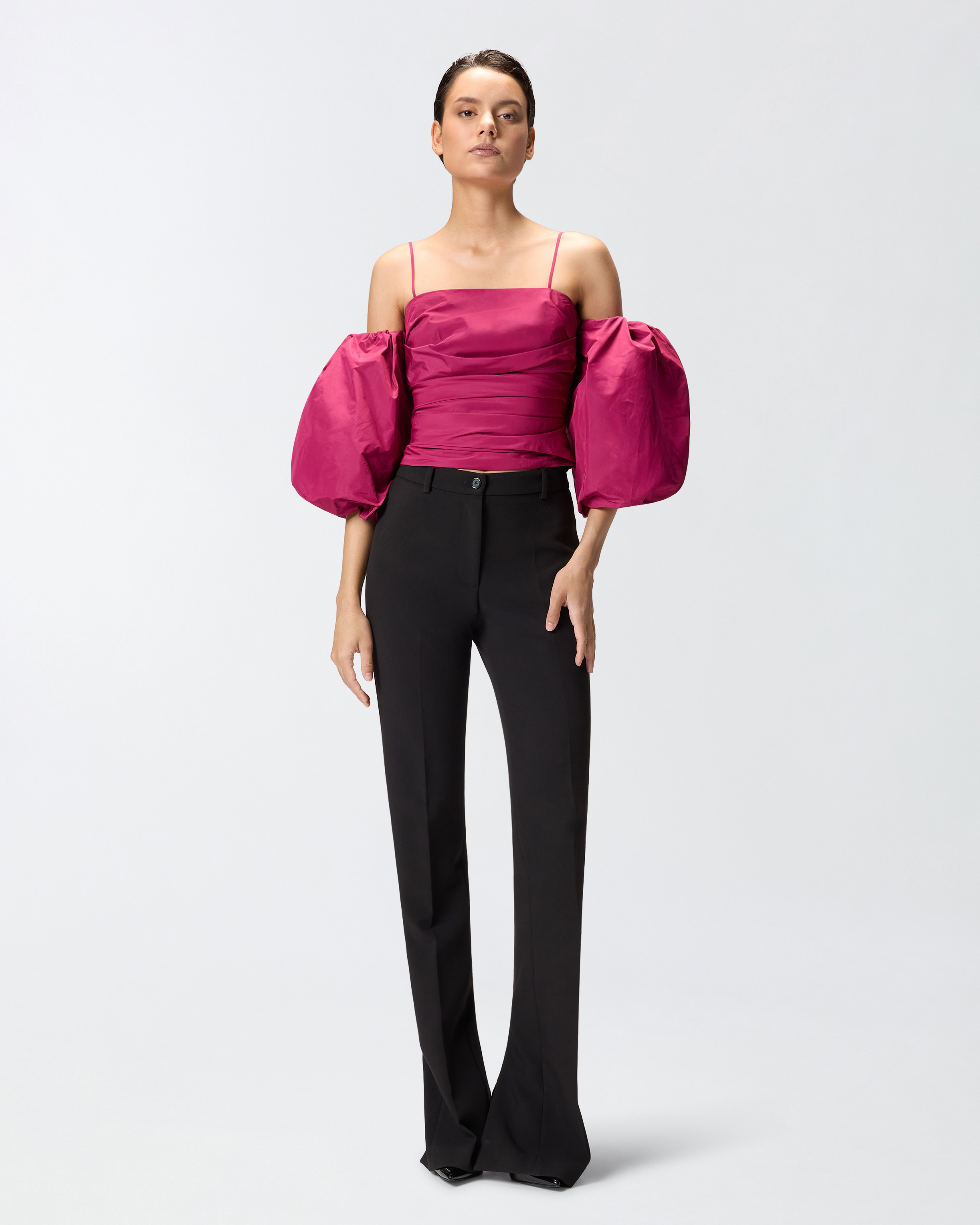 Top corto con mangas globo 1