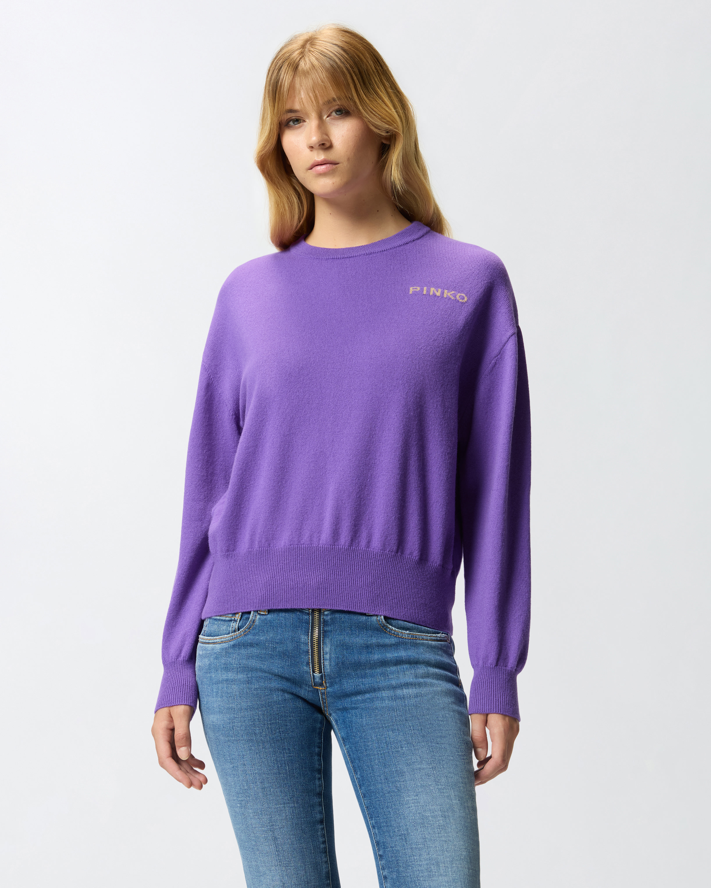 超大 Love Birds 徽标毛衣 - 紫色 - large | Pinko 