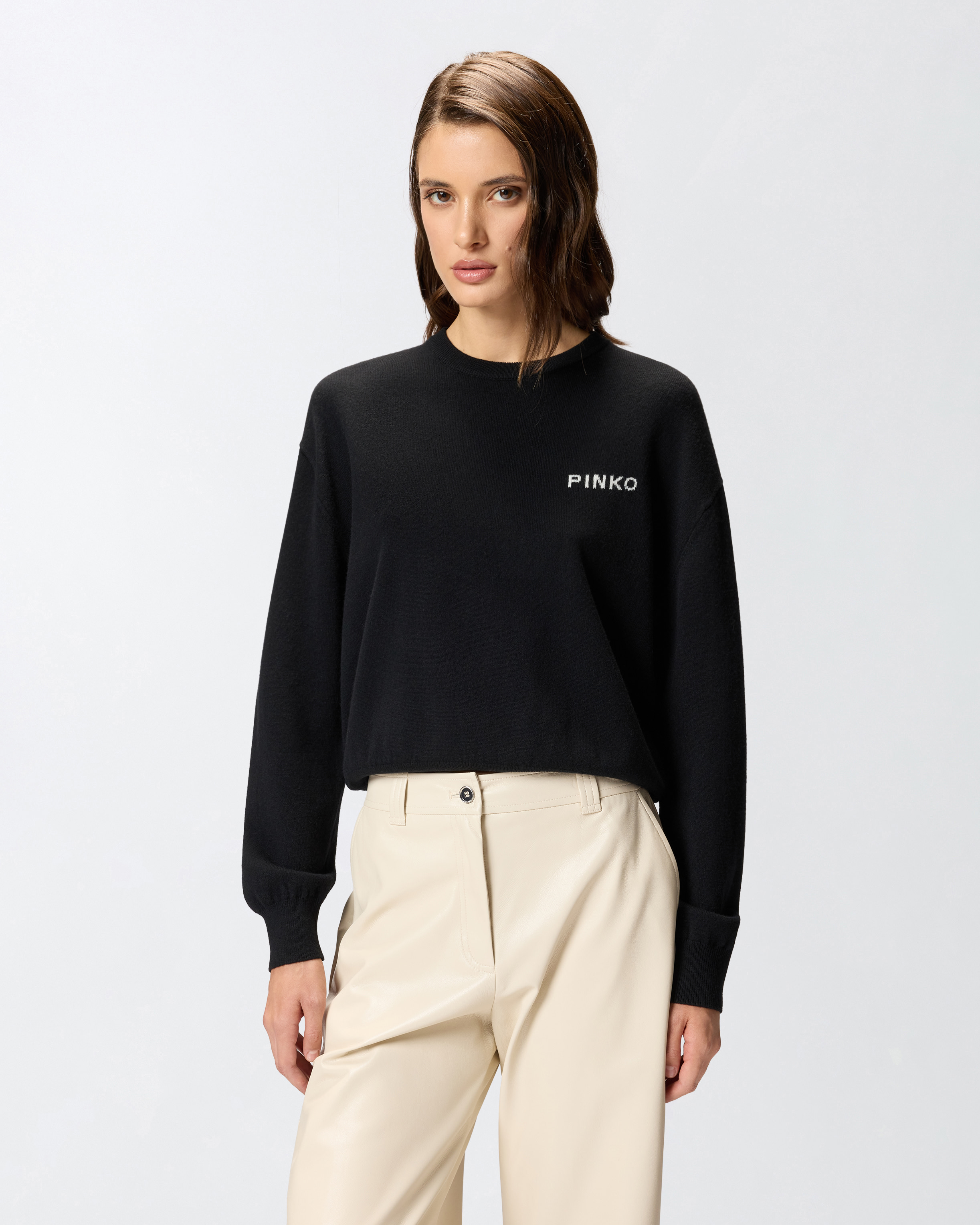 超大 Love Birds 徽标毛衣 - 黑色, 多色混合 - large | Pinko 