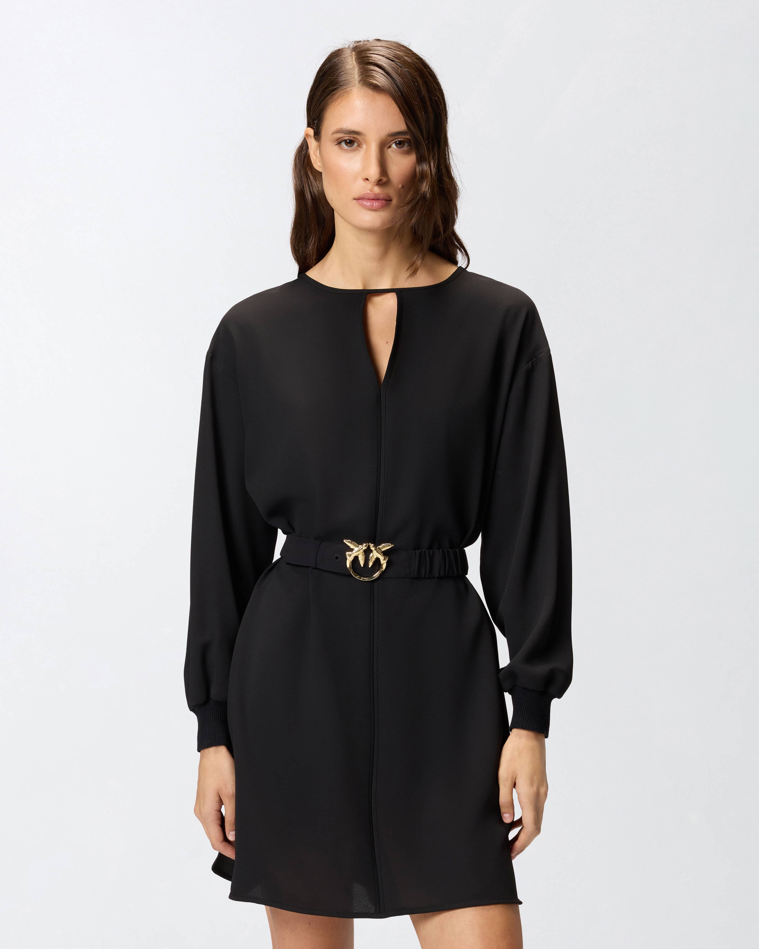 Short technical crepe dress 1