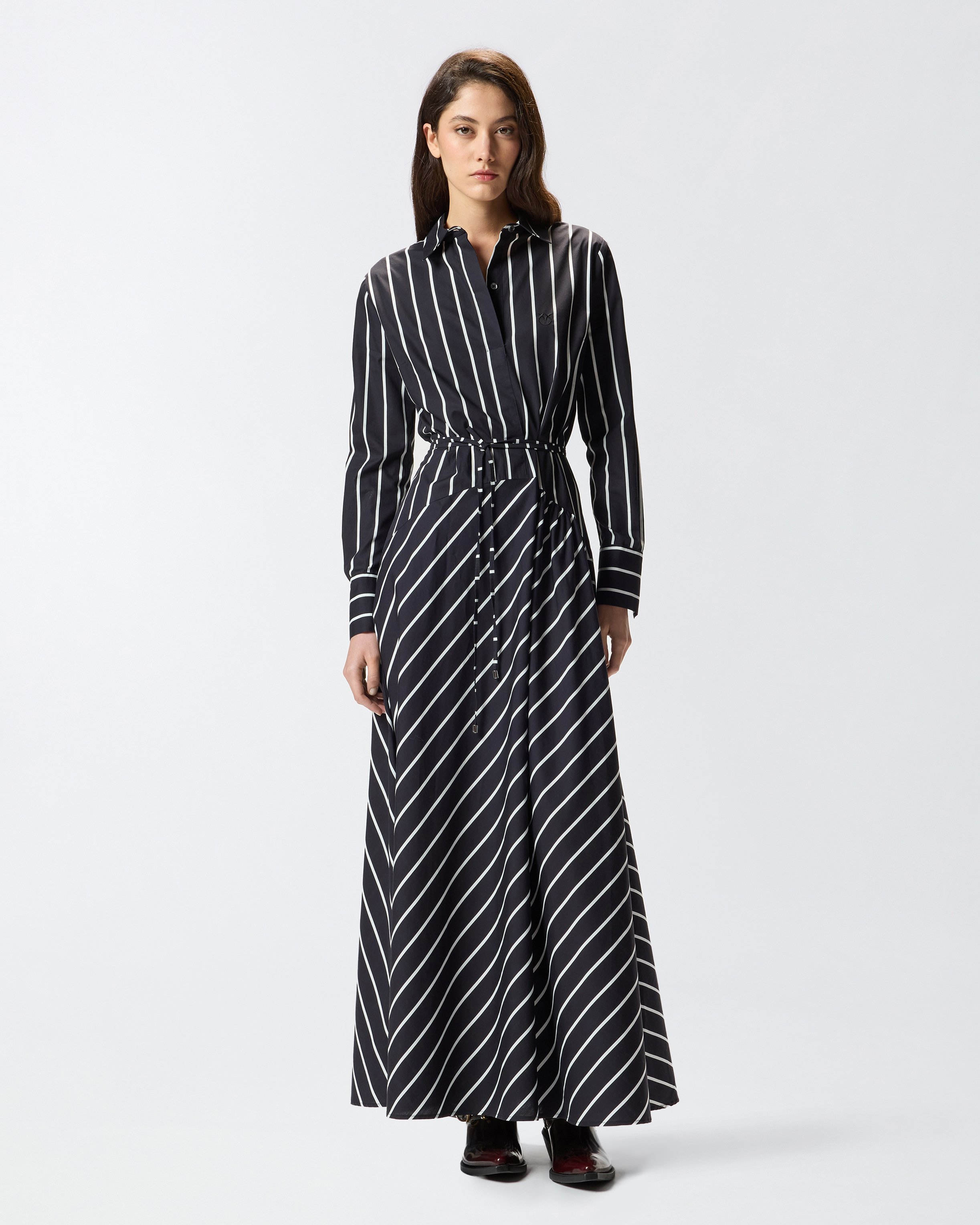 Long striped poplin dress PINKO → Shop Online