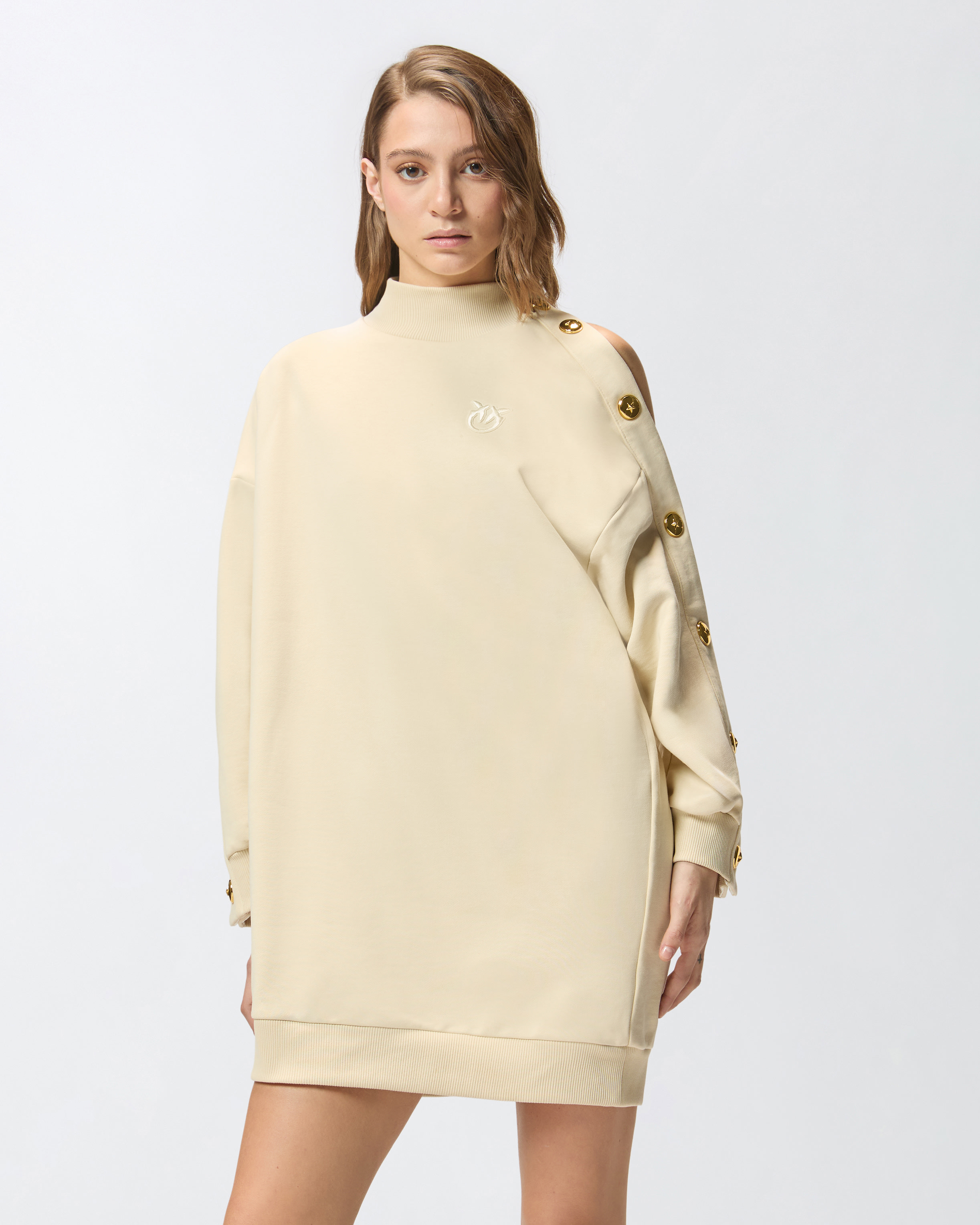 Buttoned fleece maxi-sweater 1