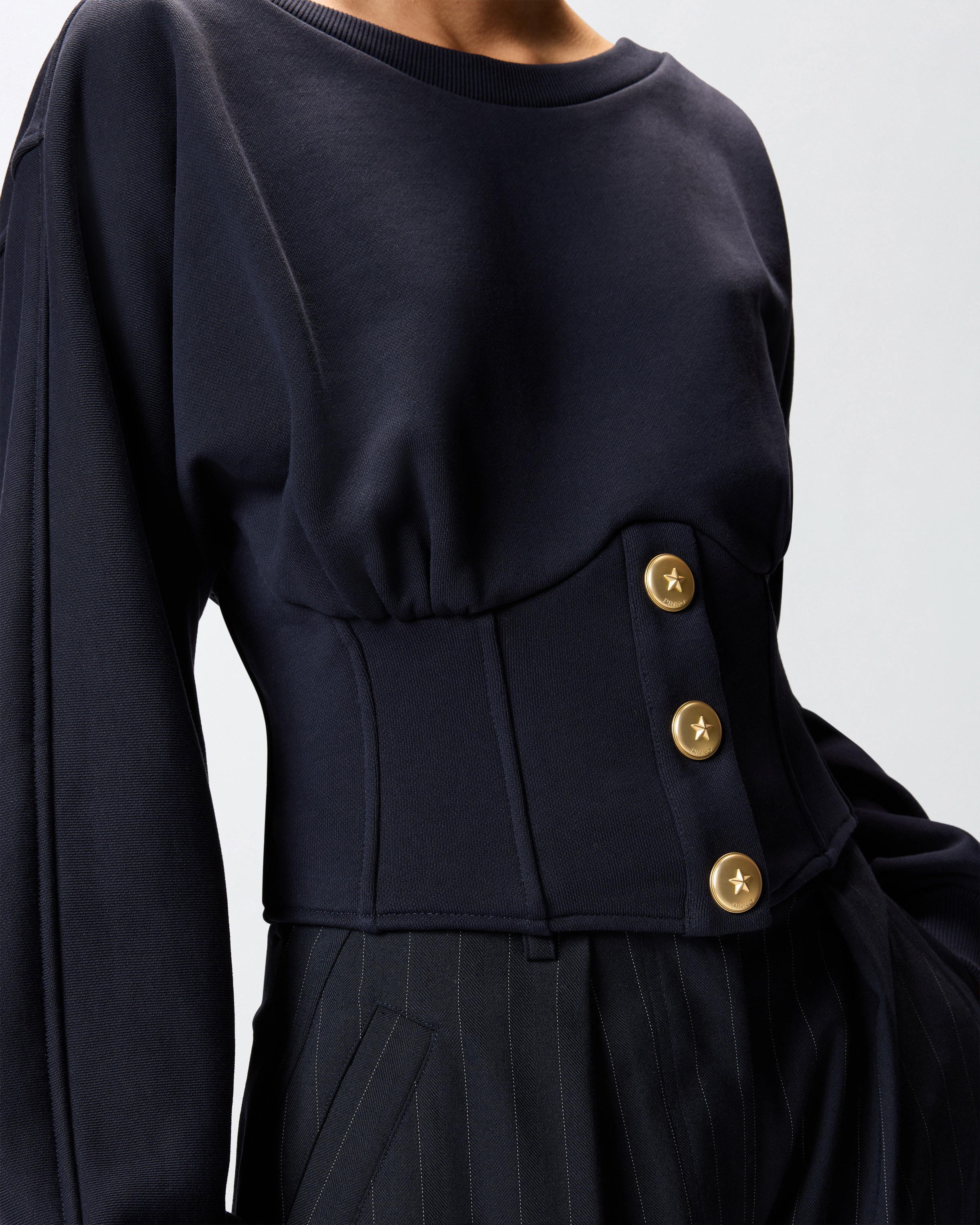 Sweat-shirt bustier à boutons 3