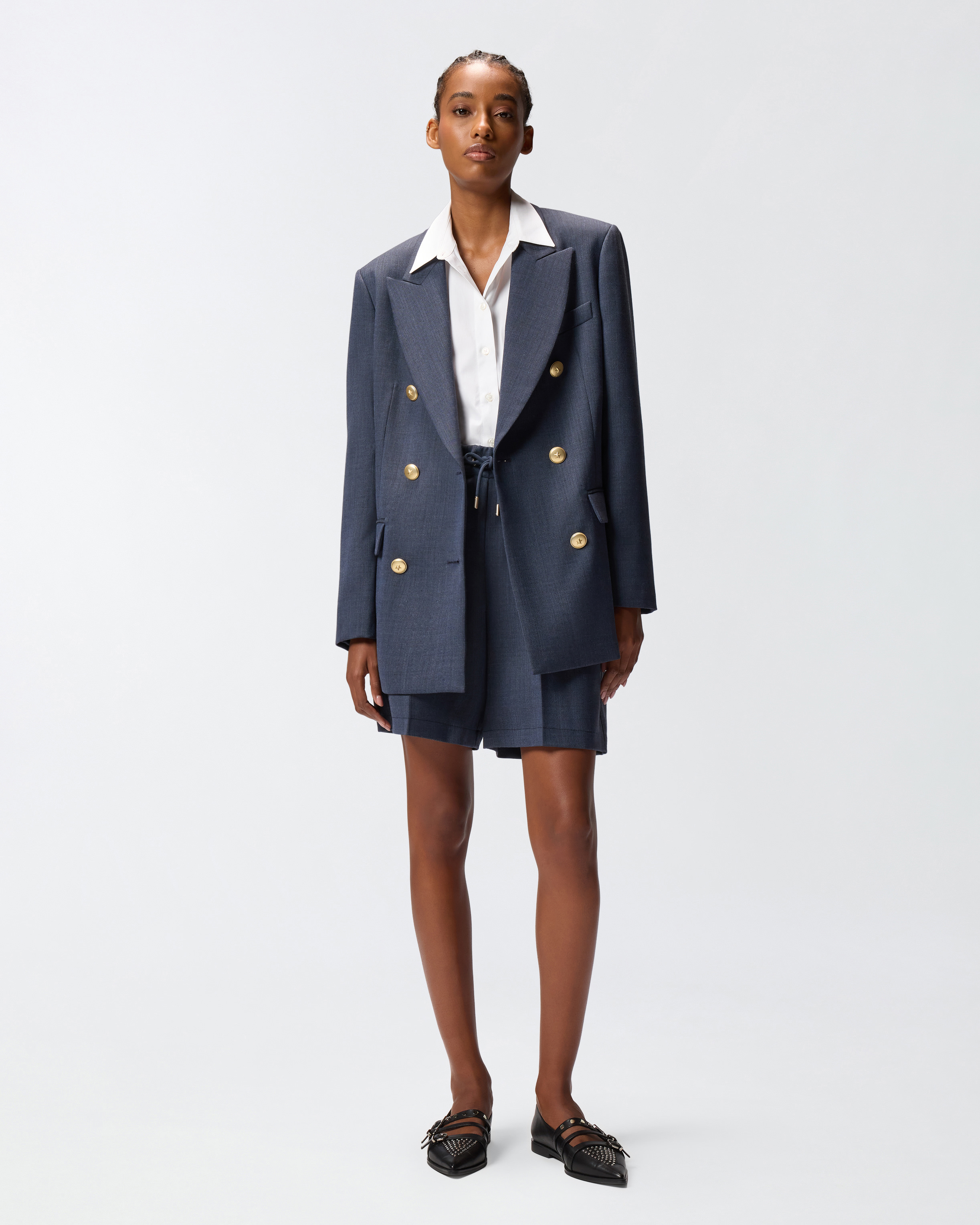 Pinko Double-breasted Button-closure Blazer In Blue