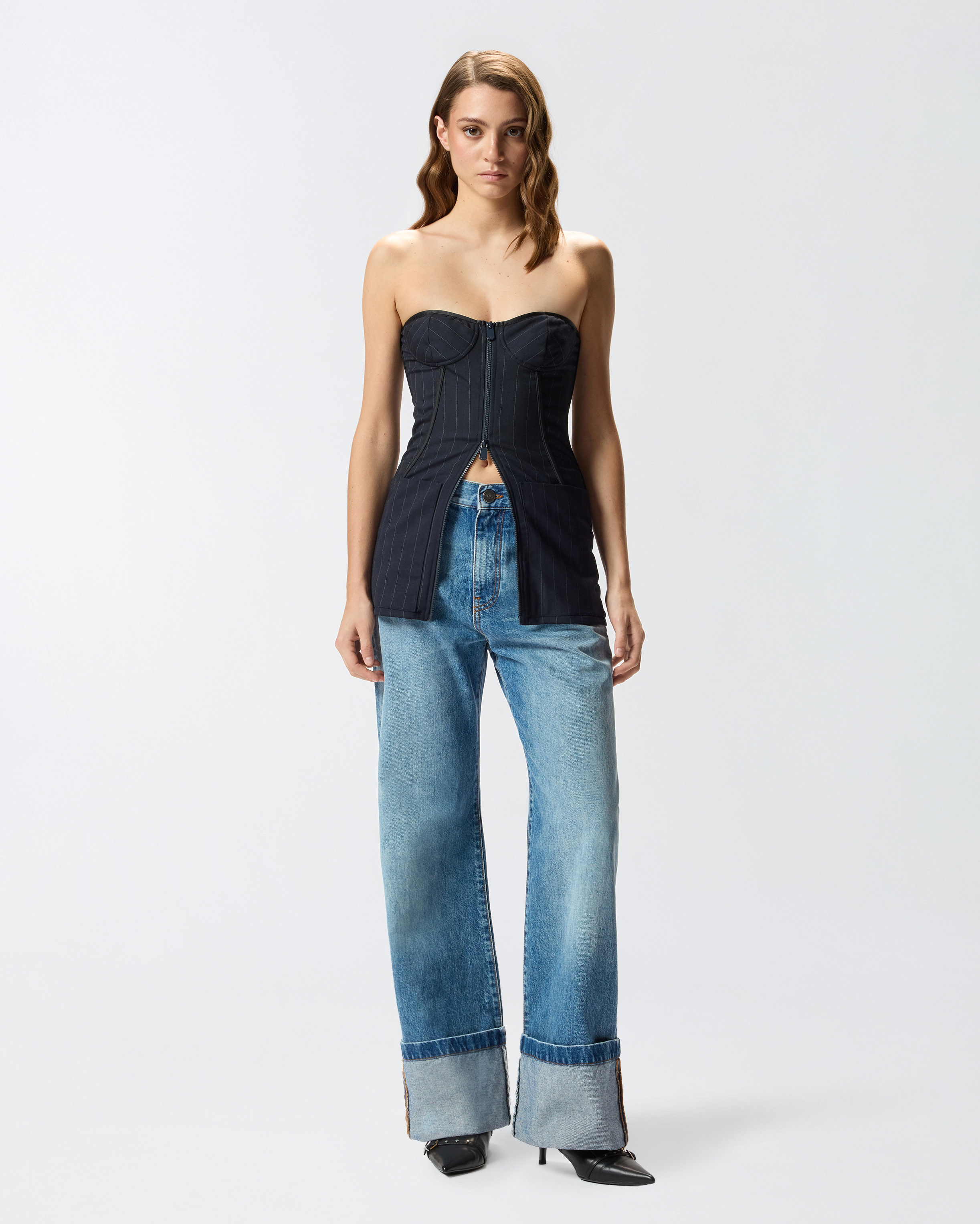 Mieder-Top aus Wolle mit Nadelstreifen 4