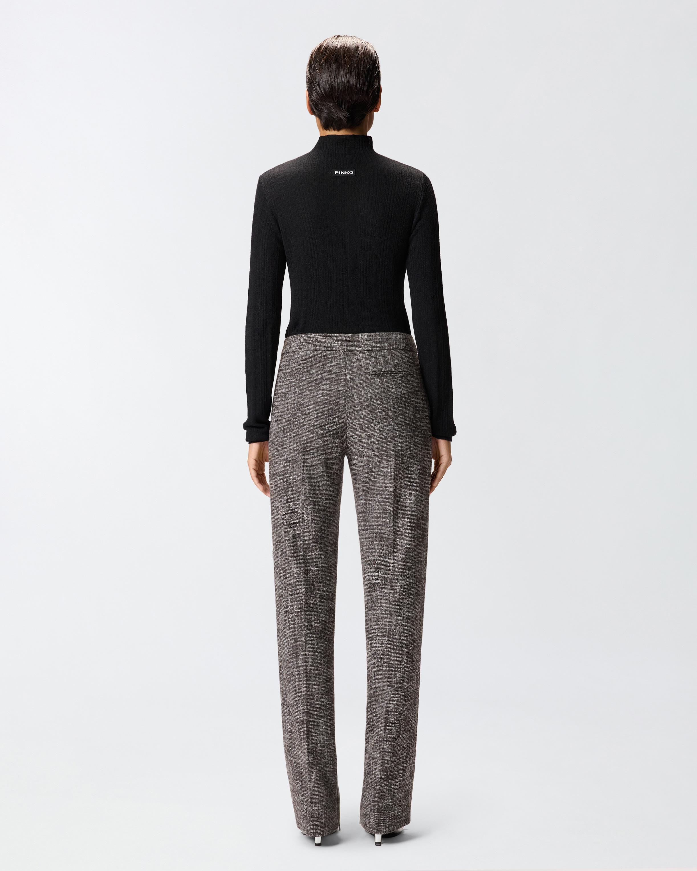 Pantaloni a vita alta in flanella 2