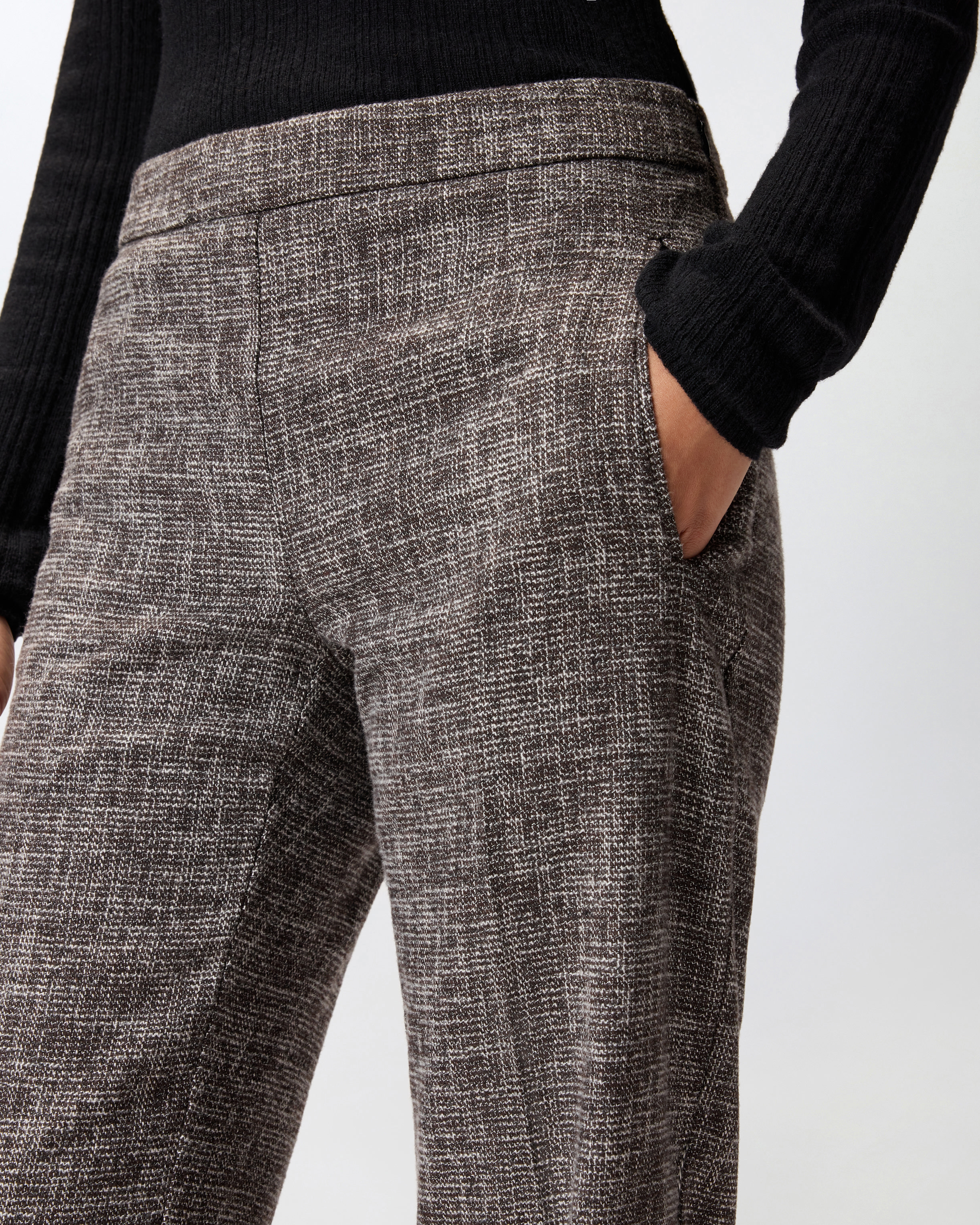 Pantaloni a vita alta in flanella 3