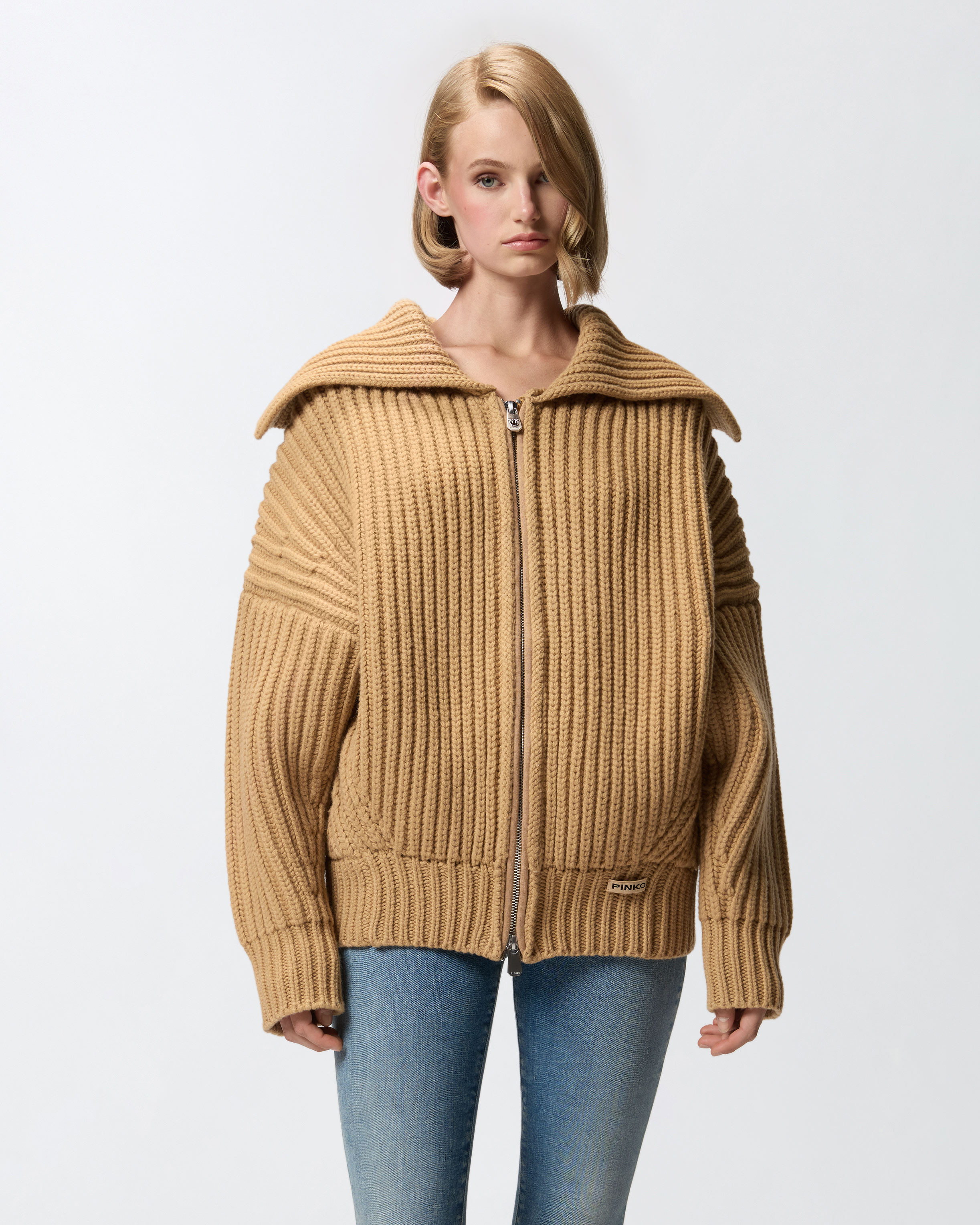 Abrigo cárdigan de canalé grande 0