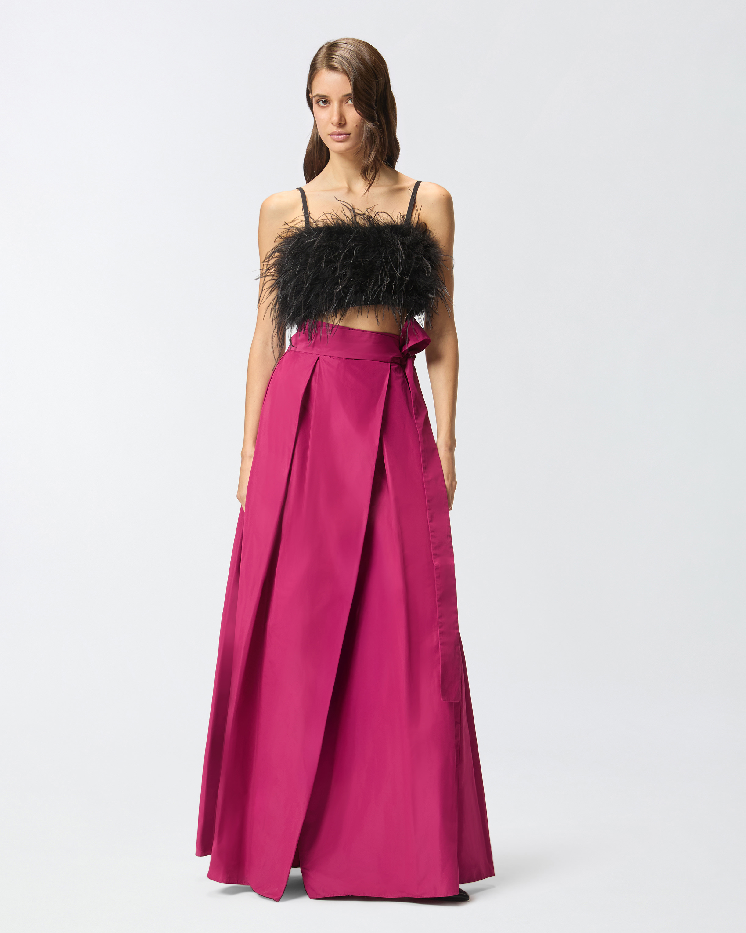 Long full skirt with belt - Red - large | Pinko 