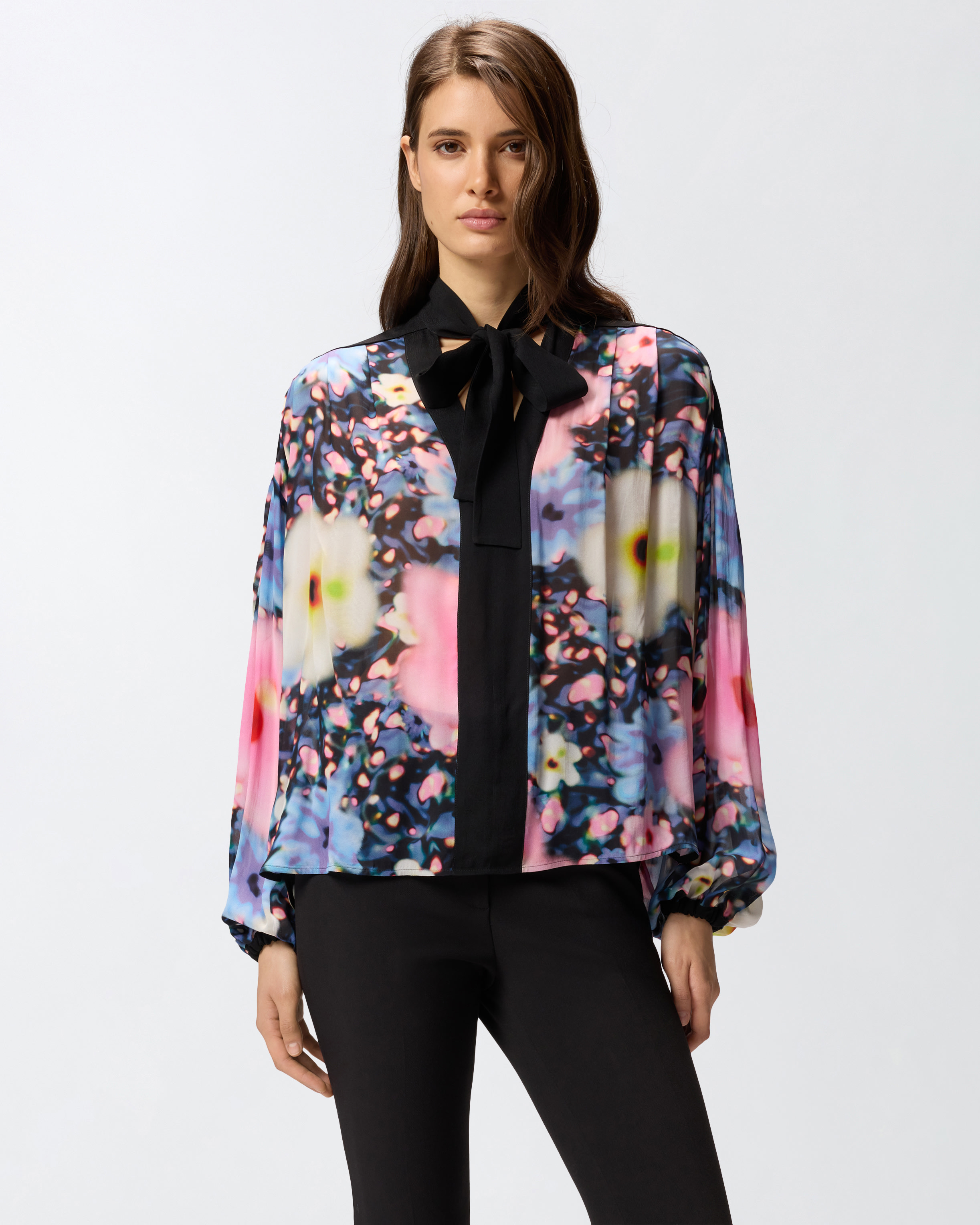 Pinko Floral Georgette Blouse In Multi