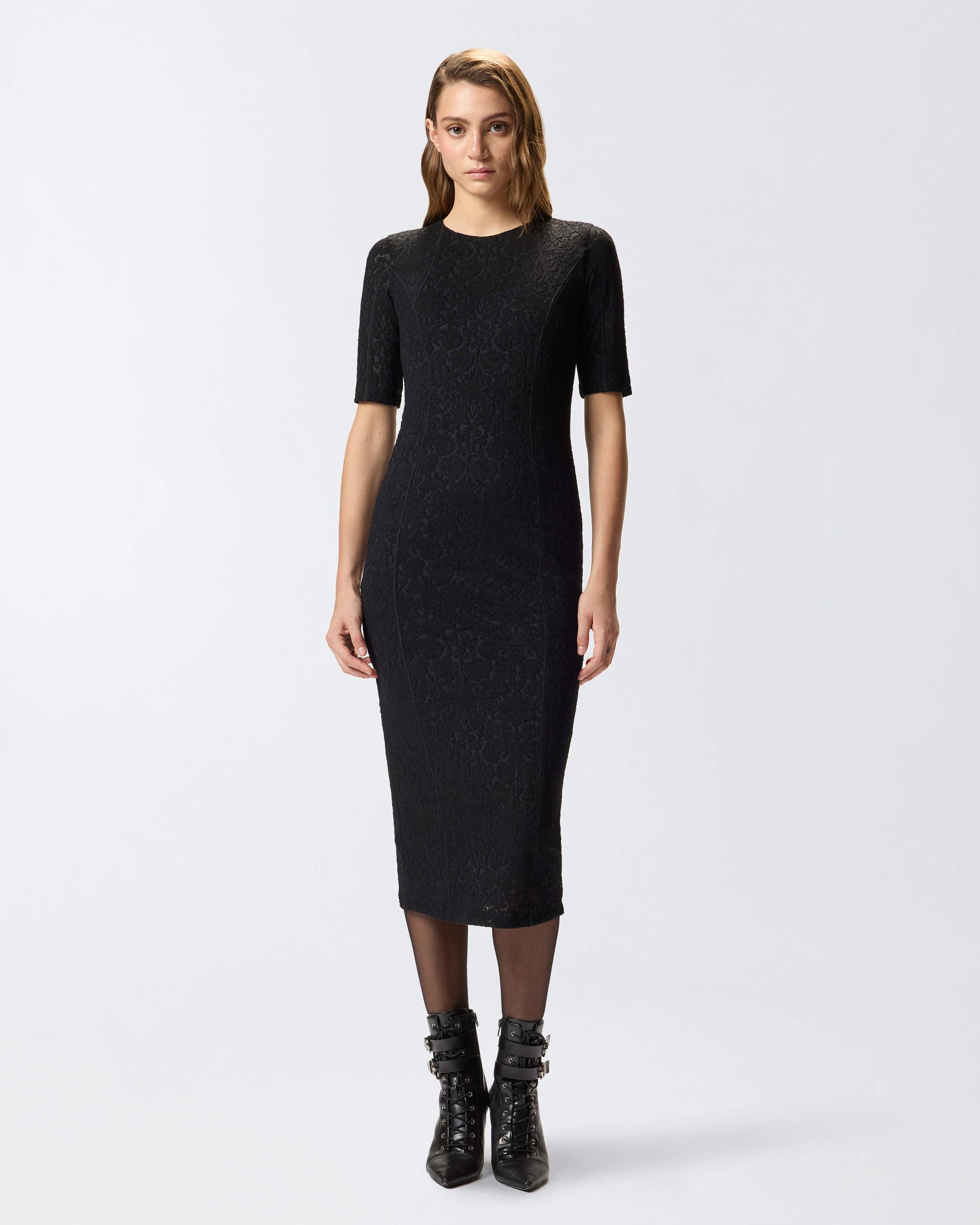Knit lace midi dress 1