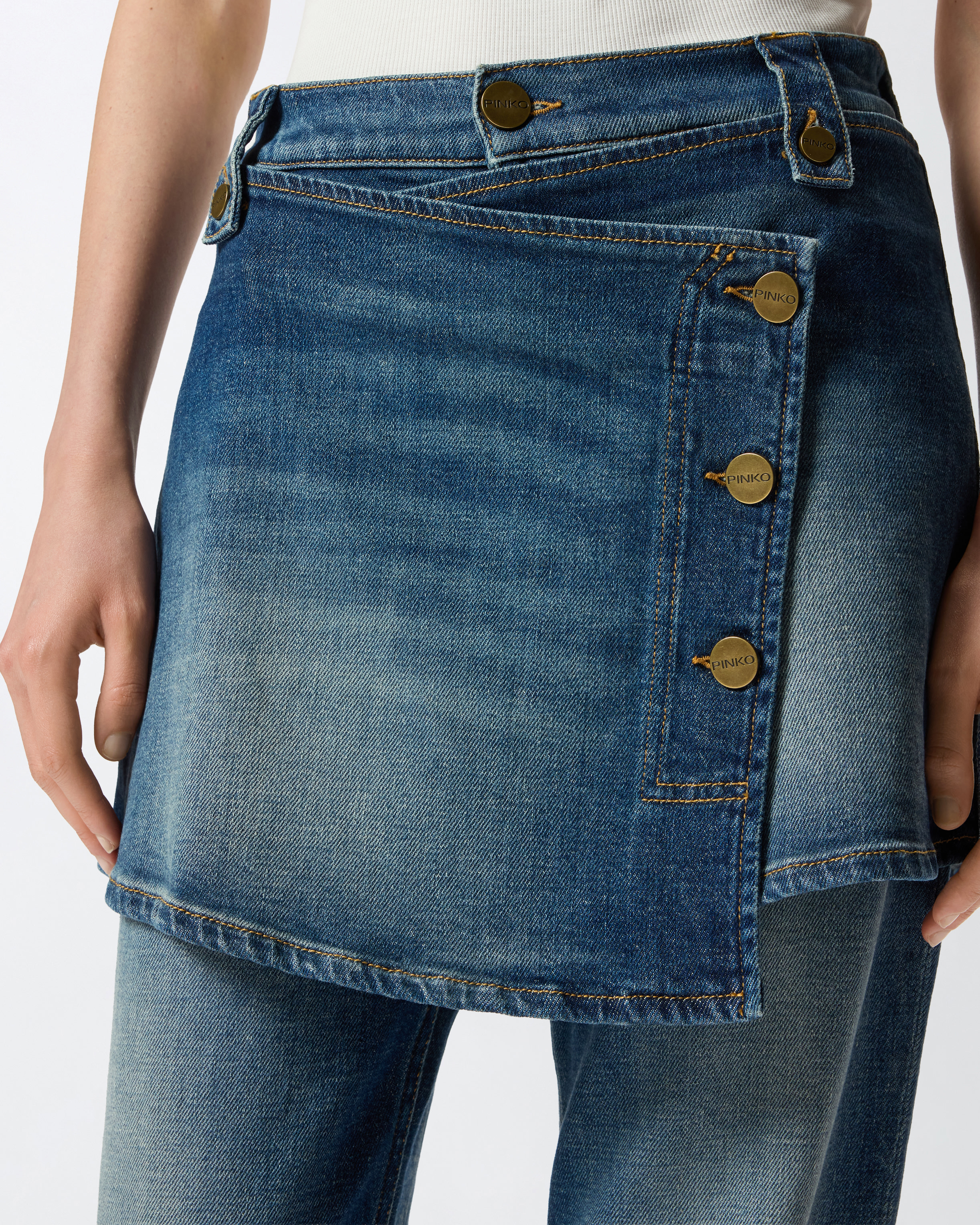 Pinko Flared Jeans With Removable Miniskirt