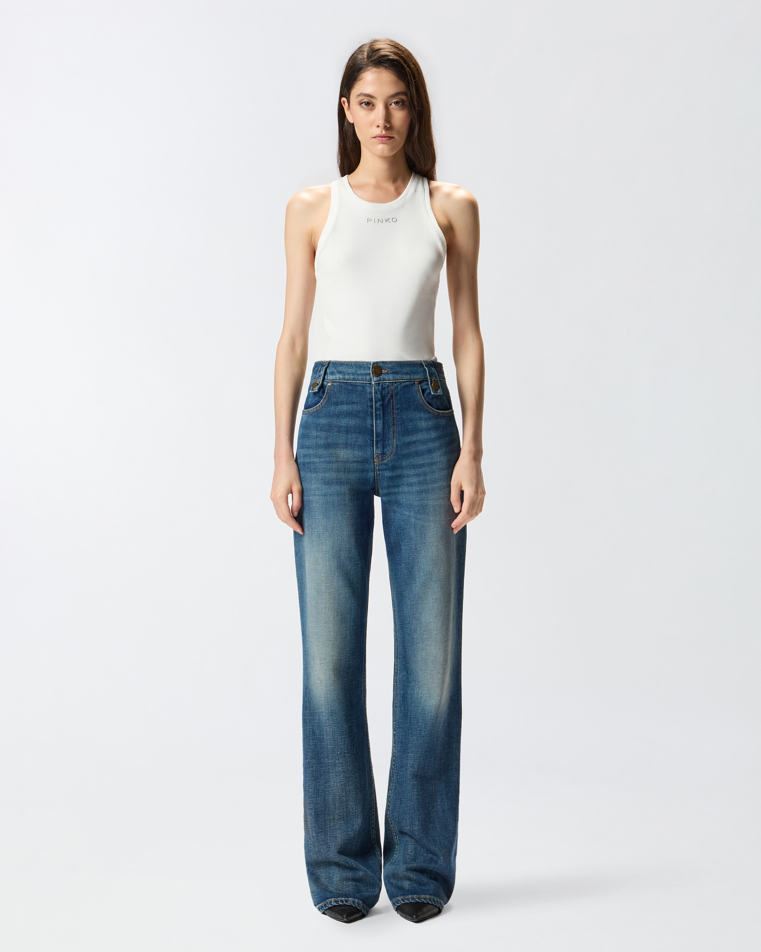 Pinko Flared Jeans With Removable Miniskirt