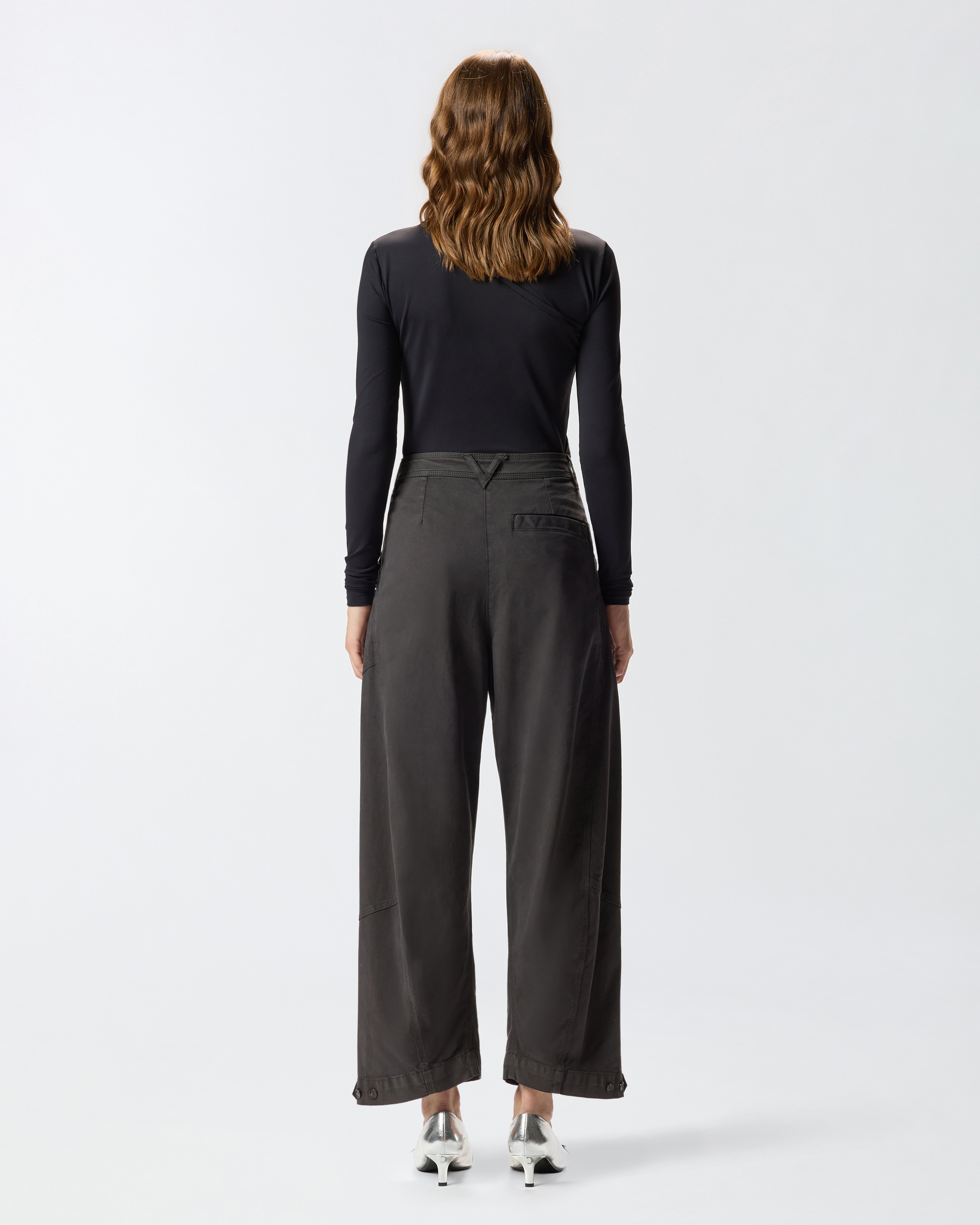 Pinko Brushed Cotton Balloon Trousers In Black