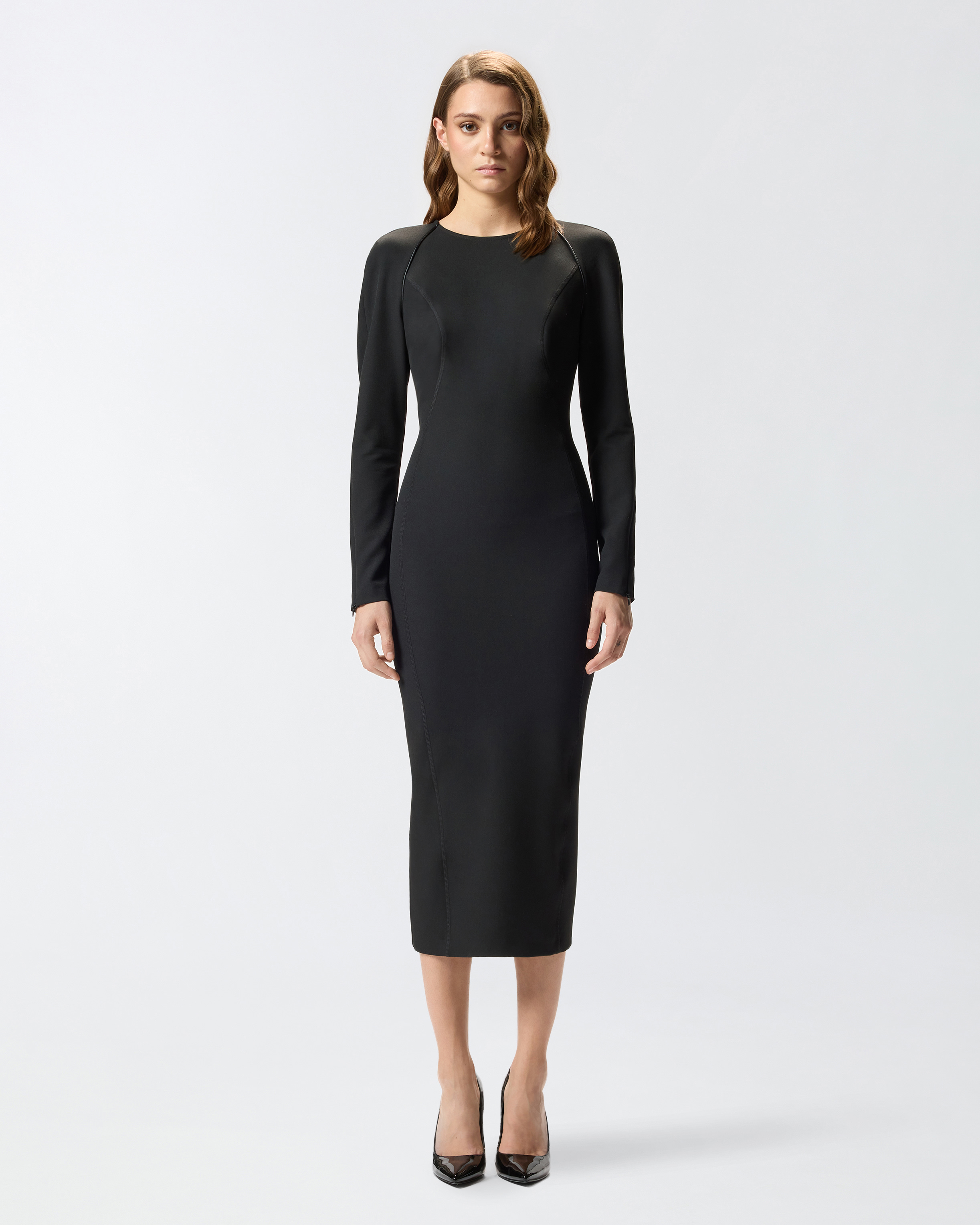 Slim-fit dress with zip 1