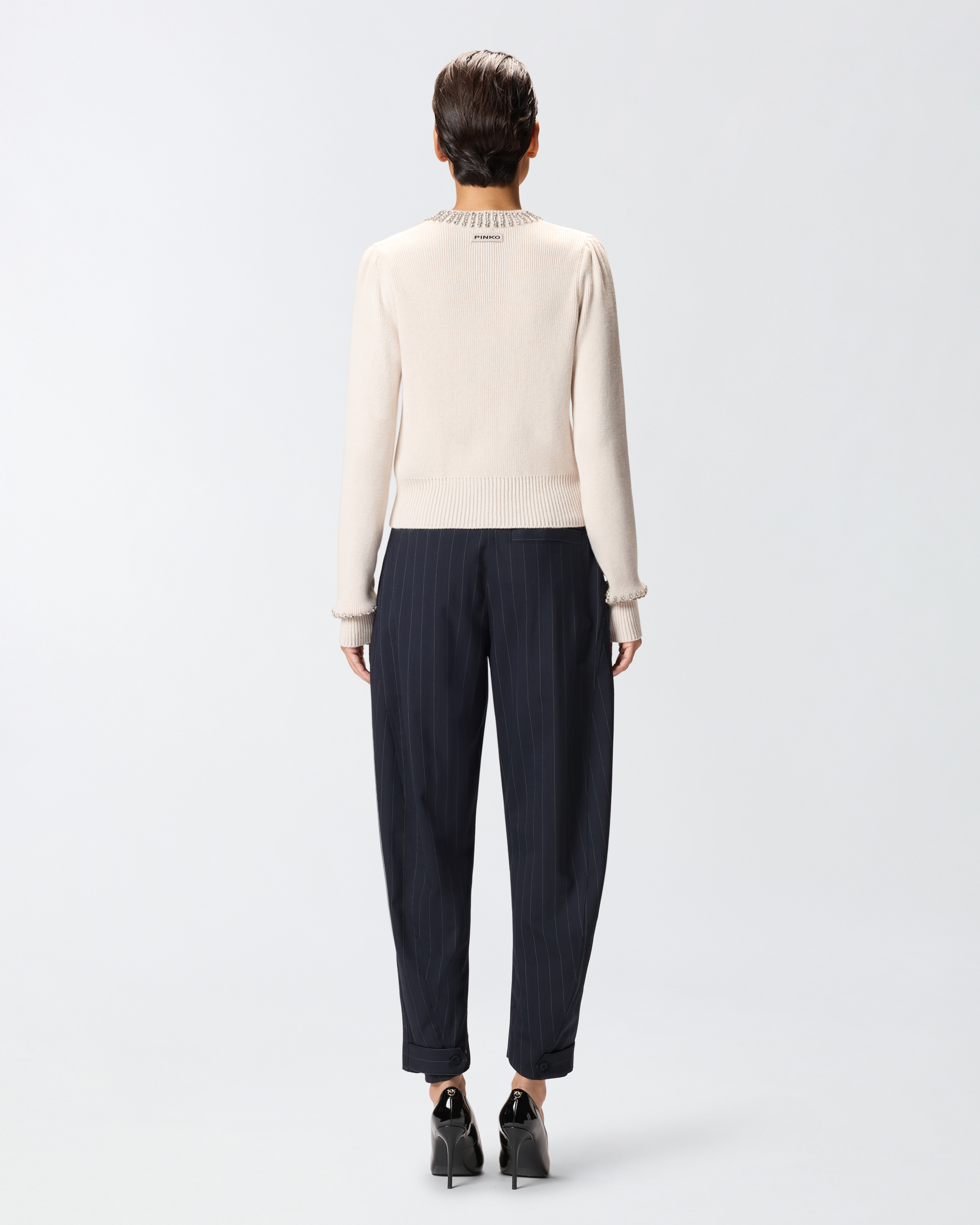 Cardigan mit Rundhalsausschnitt und Strass 2