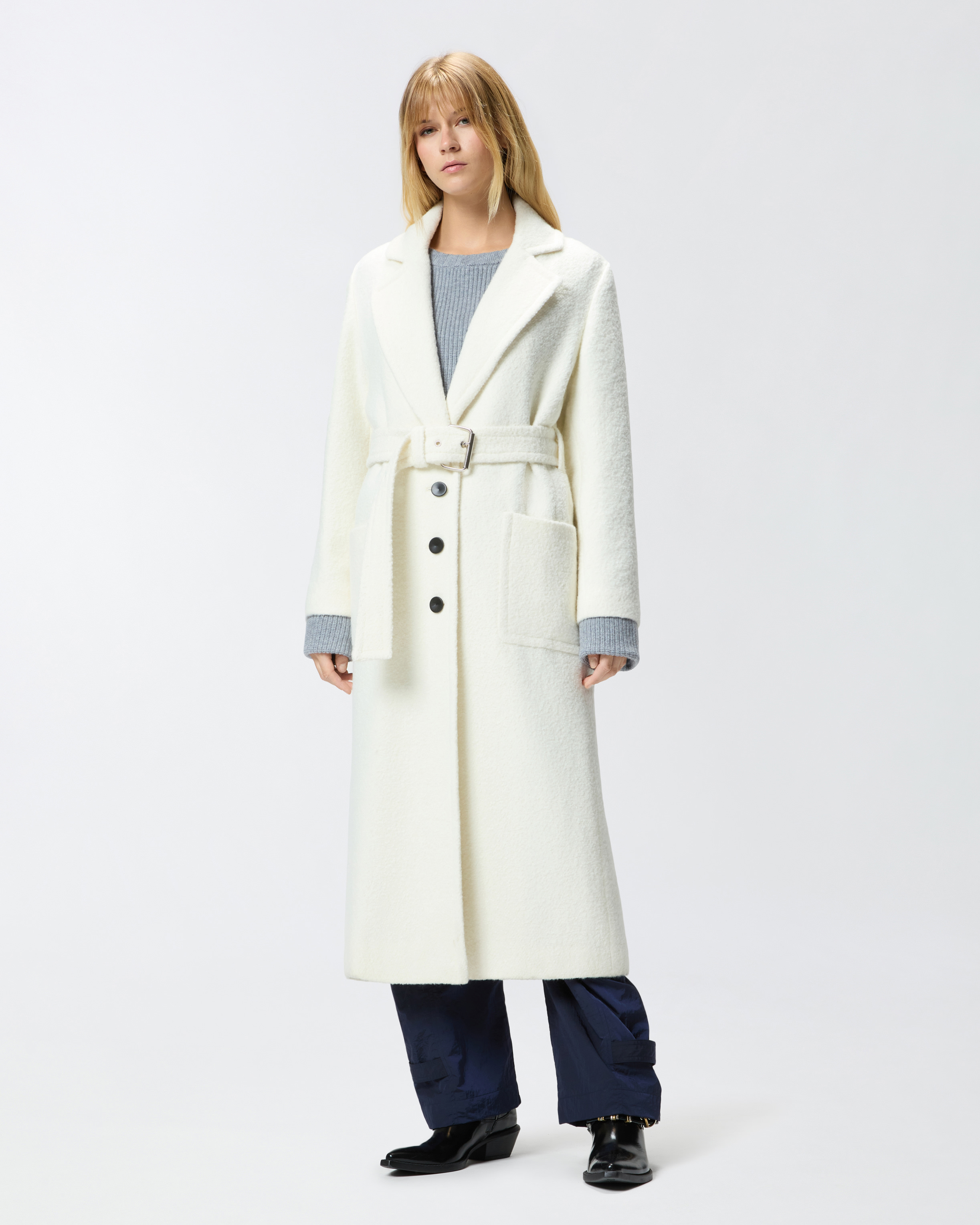 Einreihiger Mantel mit Gürtel 1