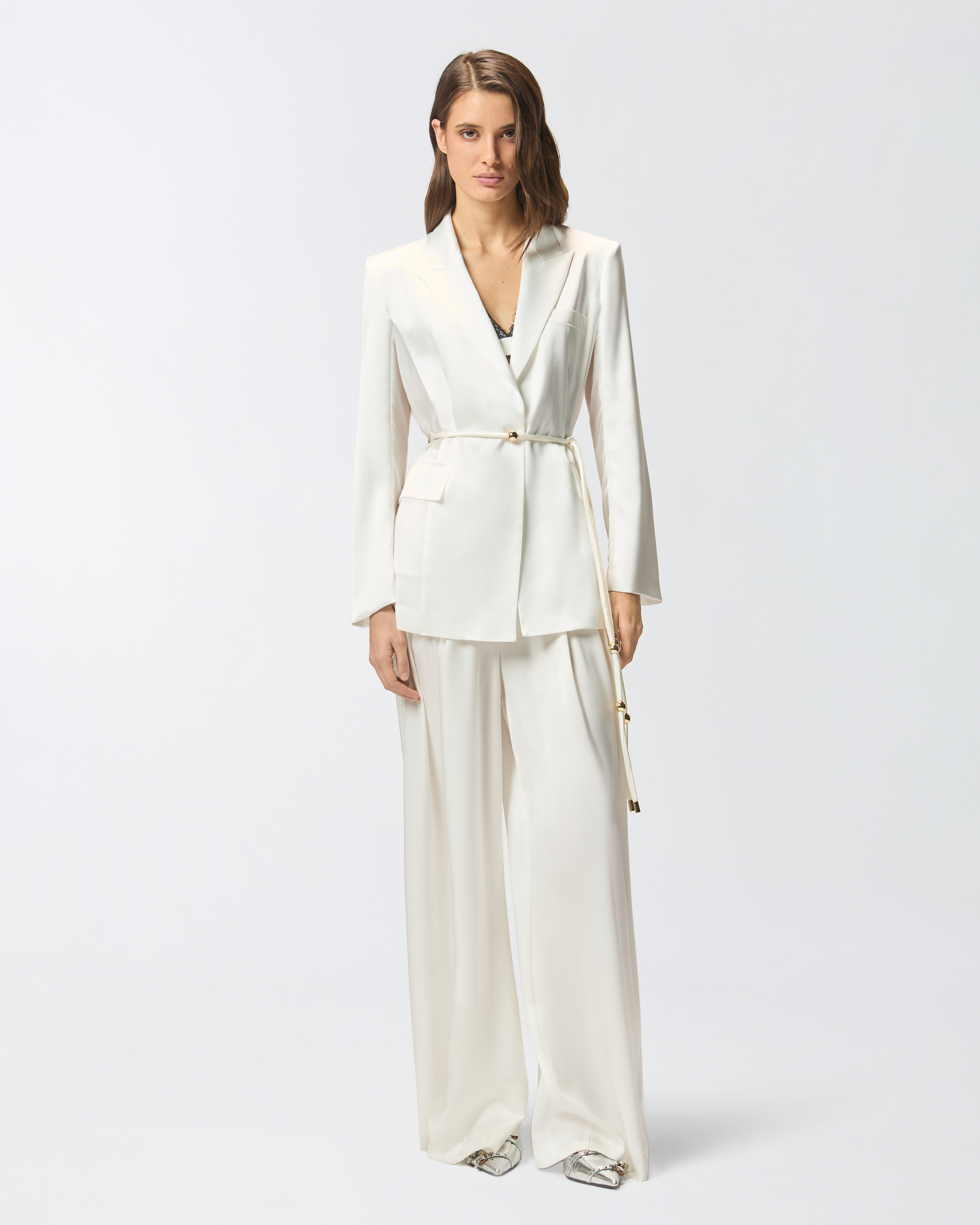 阔腿长裤 - 白色 - large | Pinko 